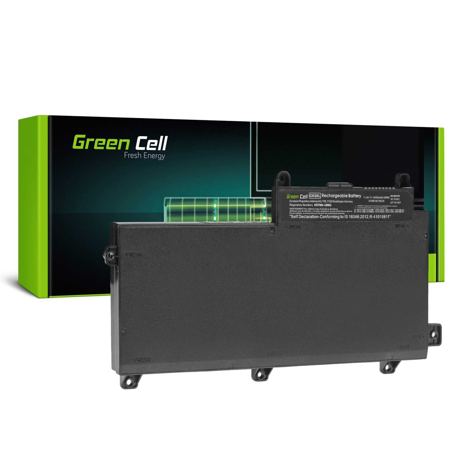 Greencell Laptop Battery CI03XL for HP ProBook 640 655 11.4V 3400mAh