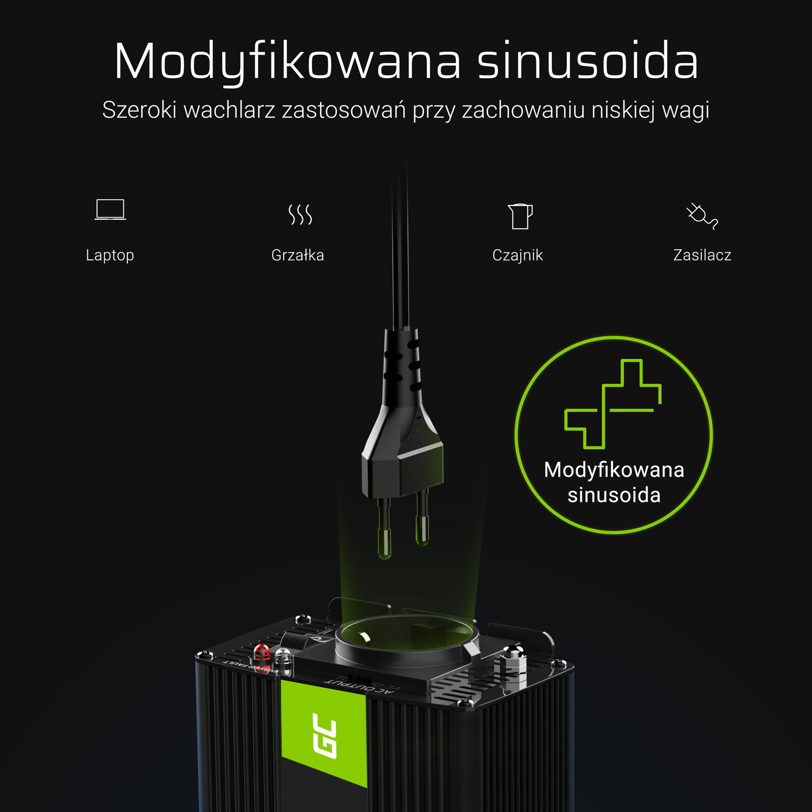 Greencell Car Voltage Inverter 24V to 230V 500W