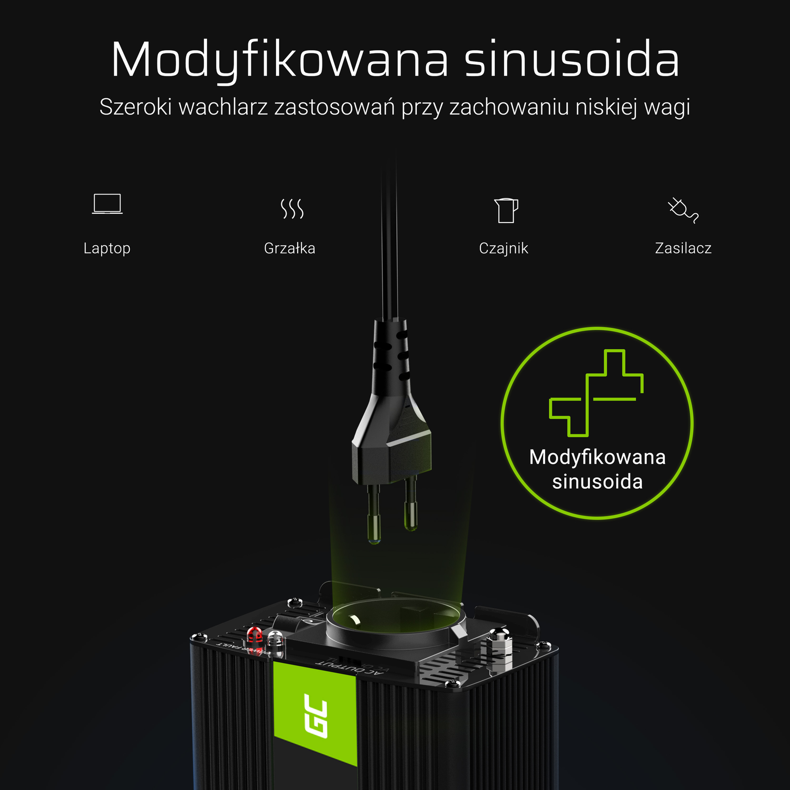 Greencell Car Voltage Inverter 24V to 230V 500W
