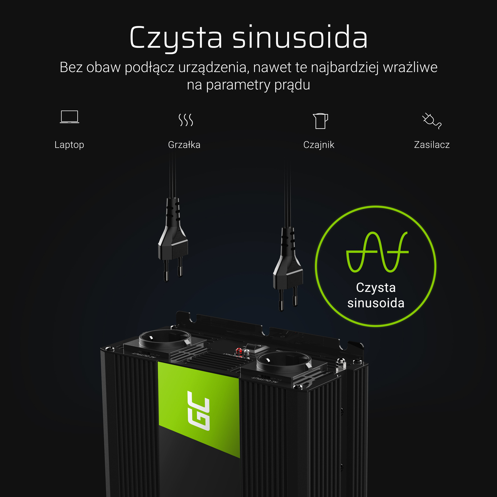 Greencell Car Voltage Inverter 12V to 230V 2000W
