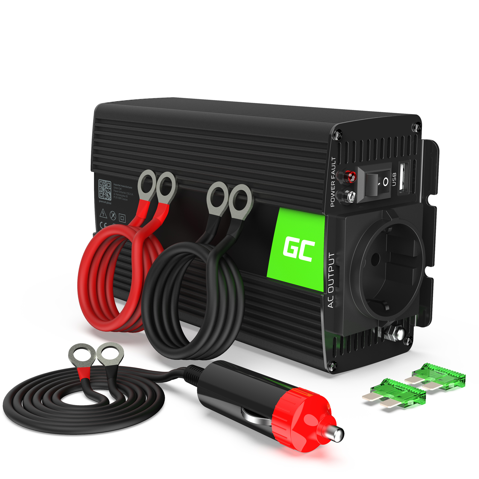 Greencell Car Voltage Inverter 12V to 230V 500W