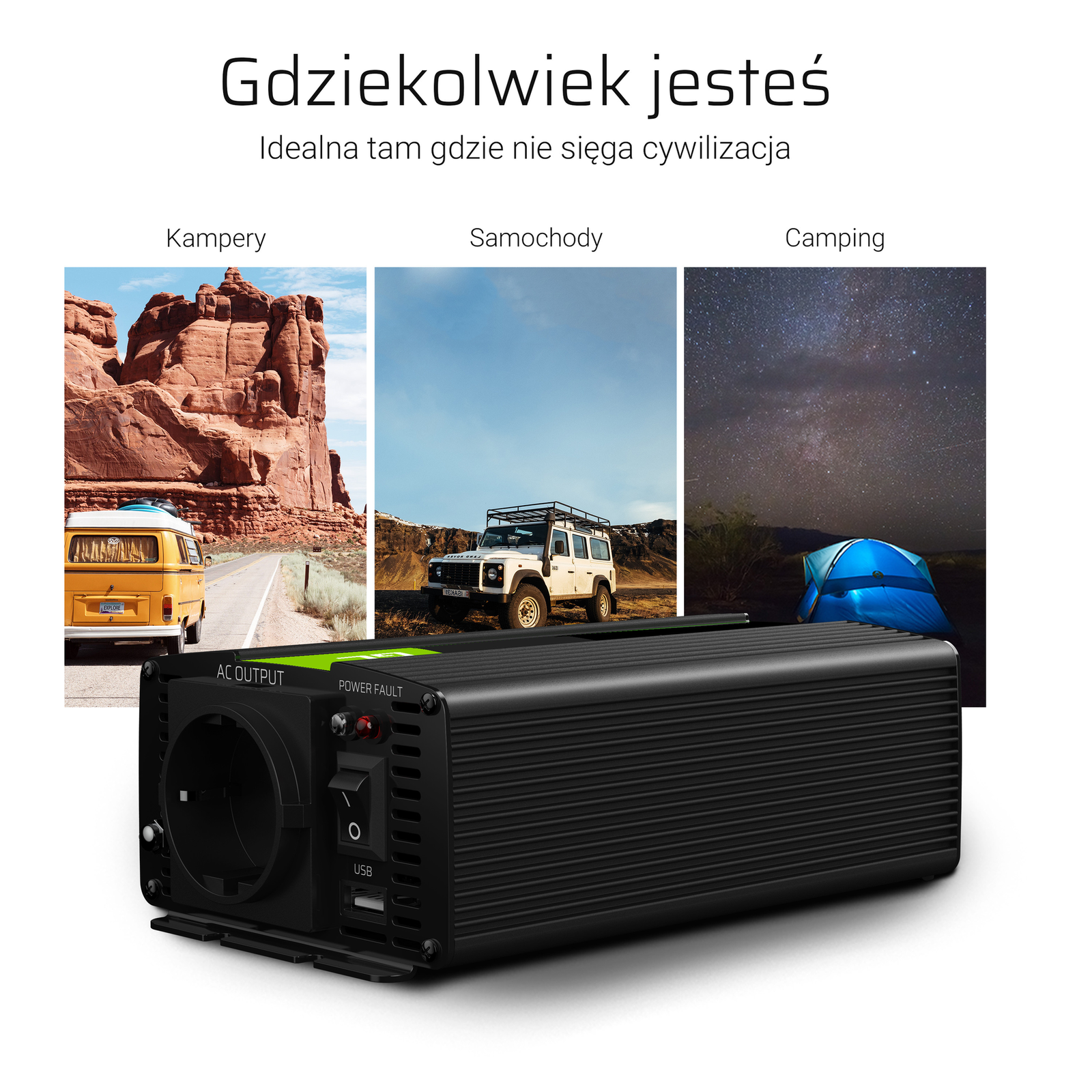 Greencell Car Voltage Inverter 12V to 230V 500W
