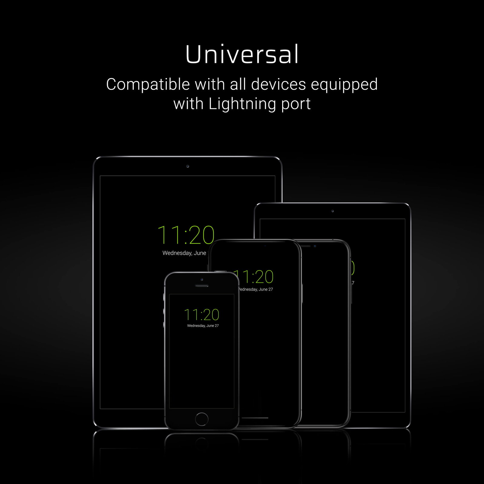 Greencell mattee Flat Cable - USB-A to Lightning Quick Charge 25cm