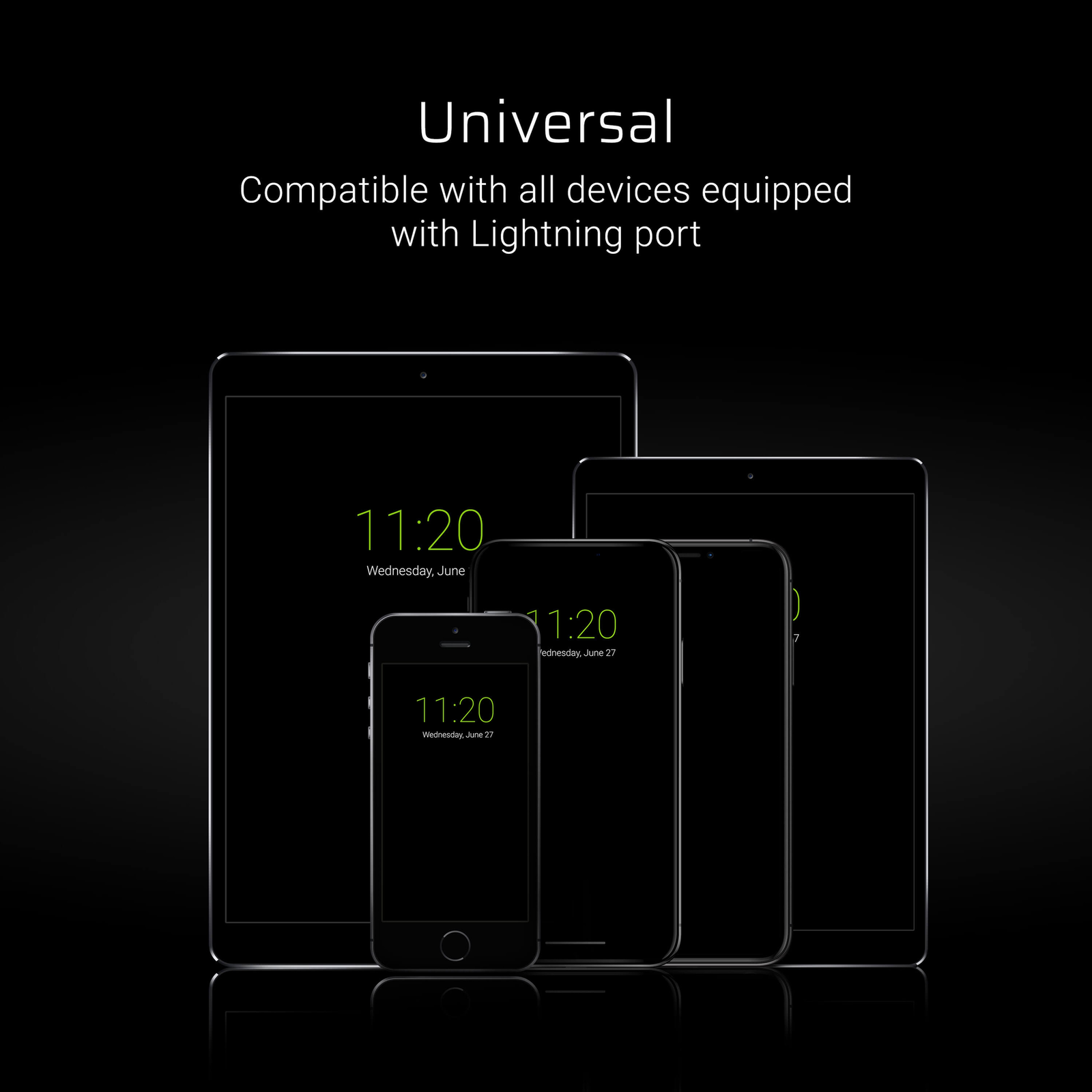 Greencell mattee Flat Cable - USB-A to Lightning Quick Charge 25cm