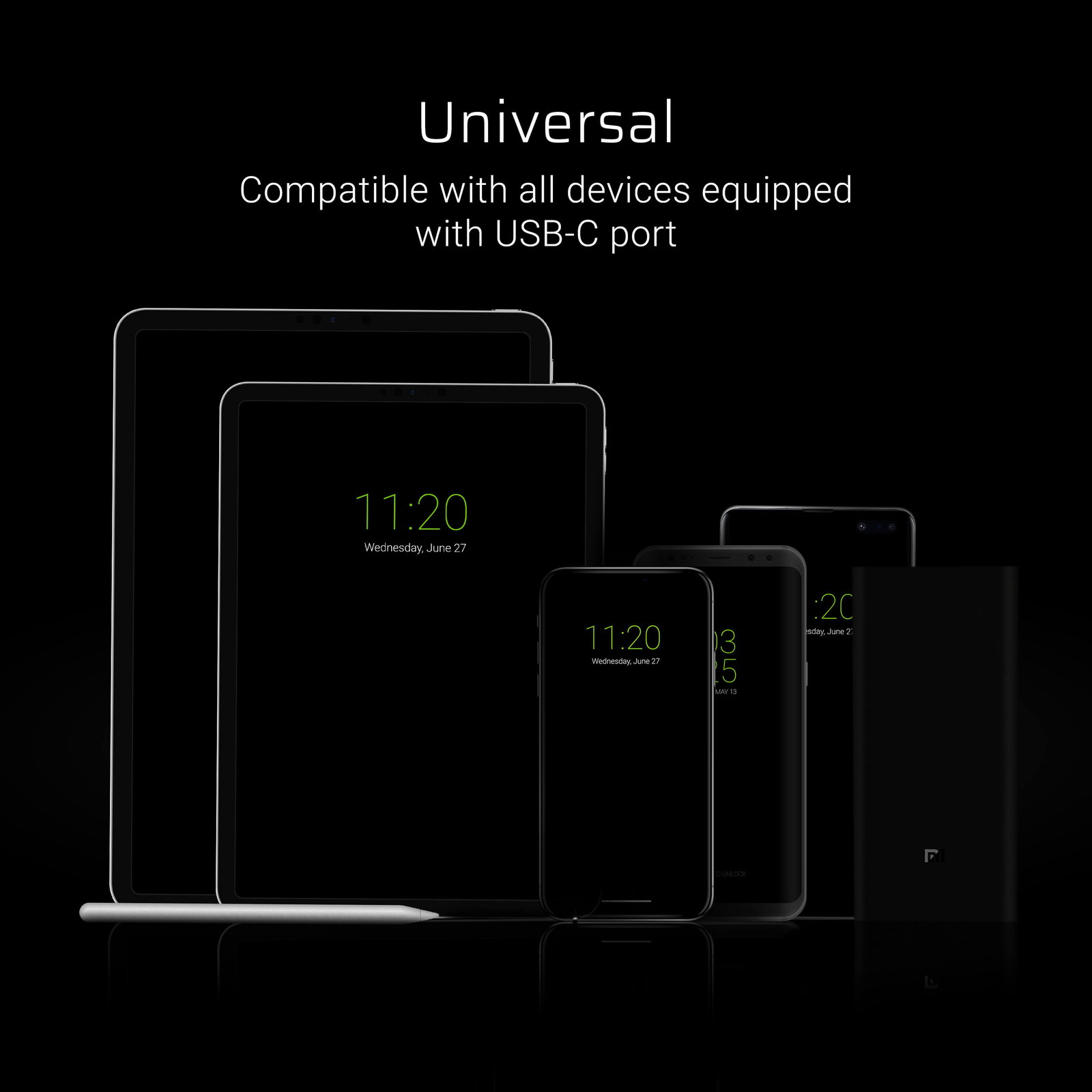 Greencell mattee Flat Cable - USB-A to USB-C Quick Charge - 25cm