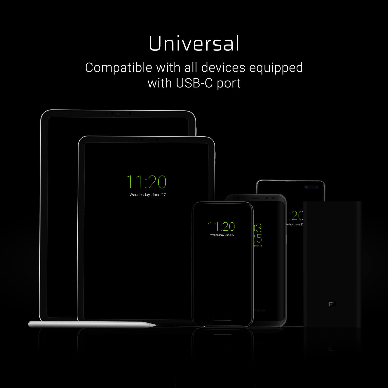 Greencell mattee Flat Cable - USB-A to USB-C Quick Charge - 25cm