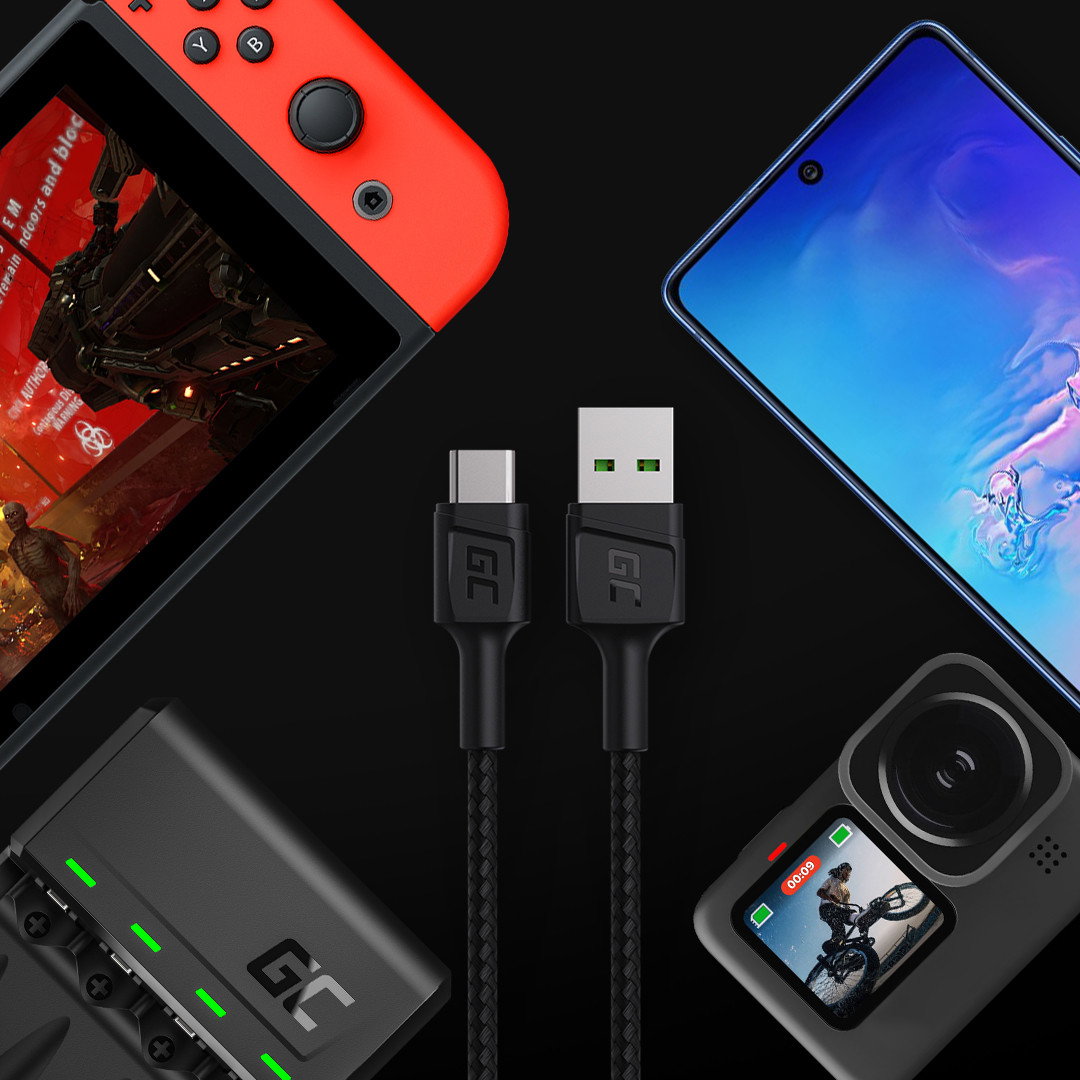 Greencell Powerstream Cable USB-A USB-C Ultra Charge QC 3.0 200cm