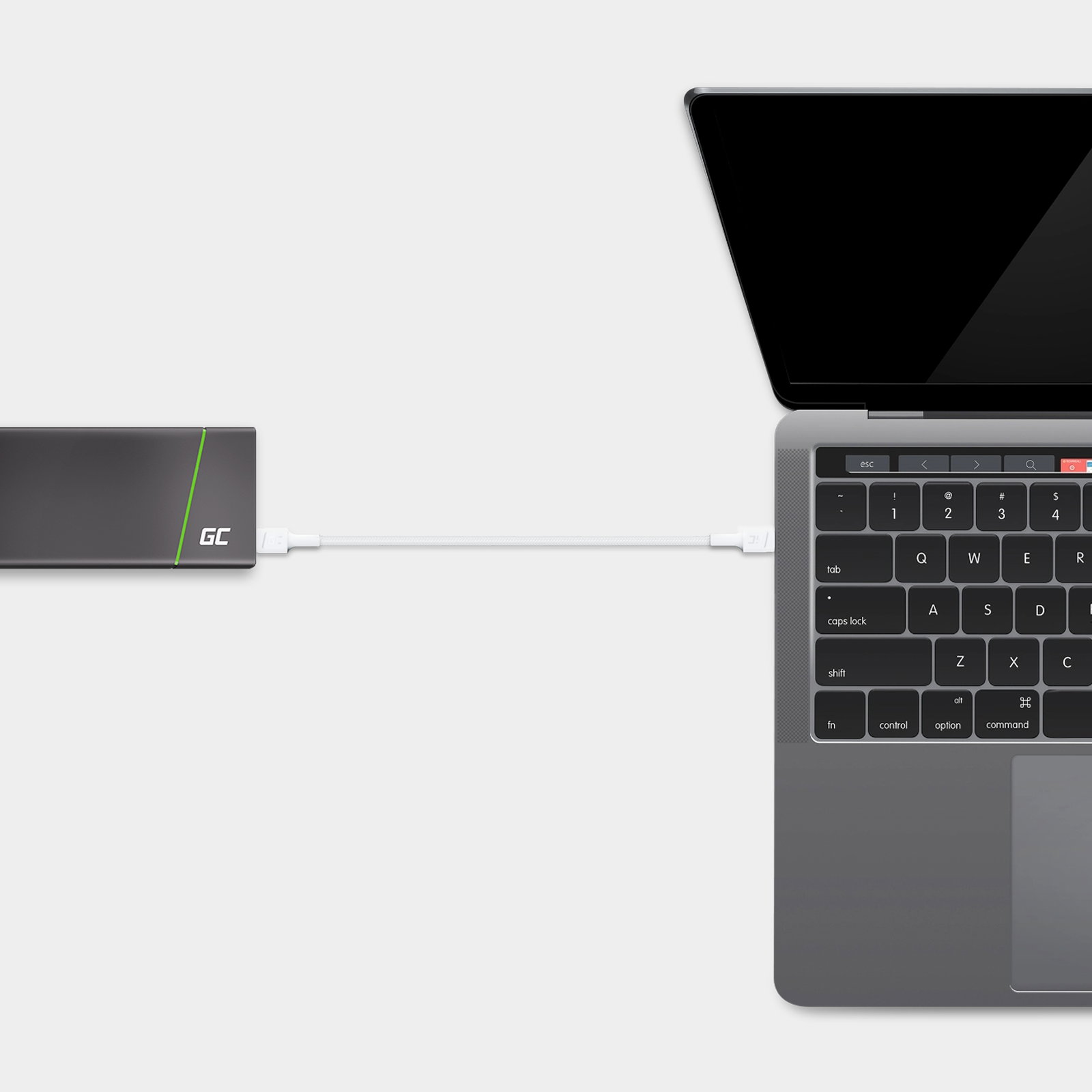 Greencell White USB-C Type C 30cm Power Delivery 60W QC 3.0