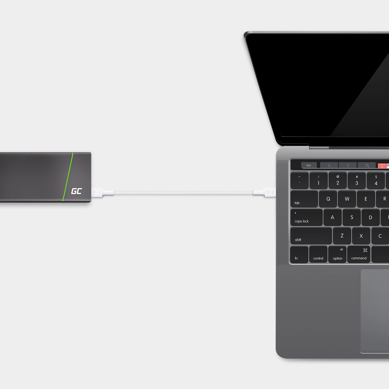 Greencell White USB-C Type C 30cm Power Delivery 60W QC 3.0