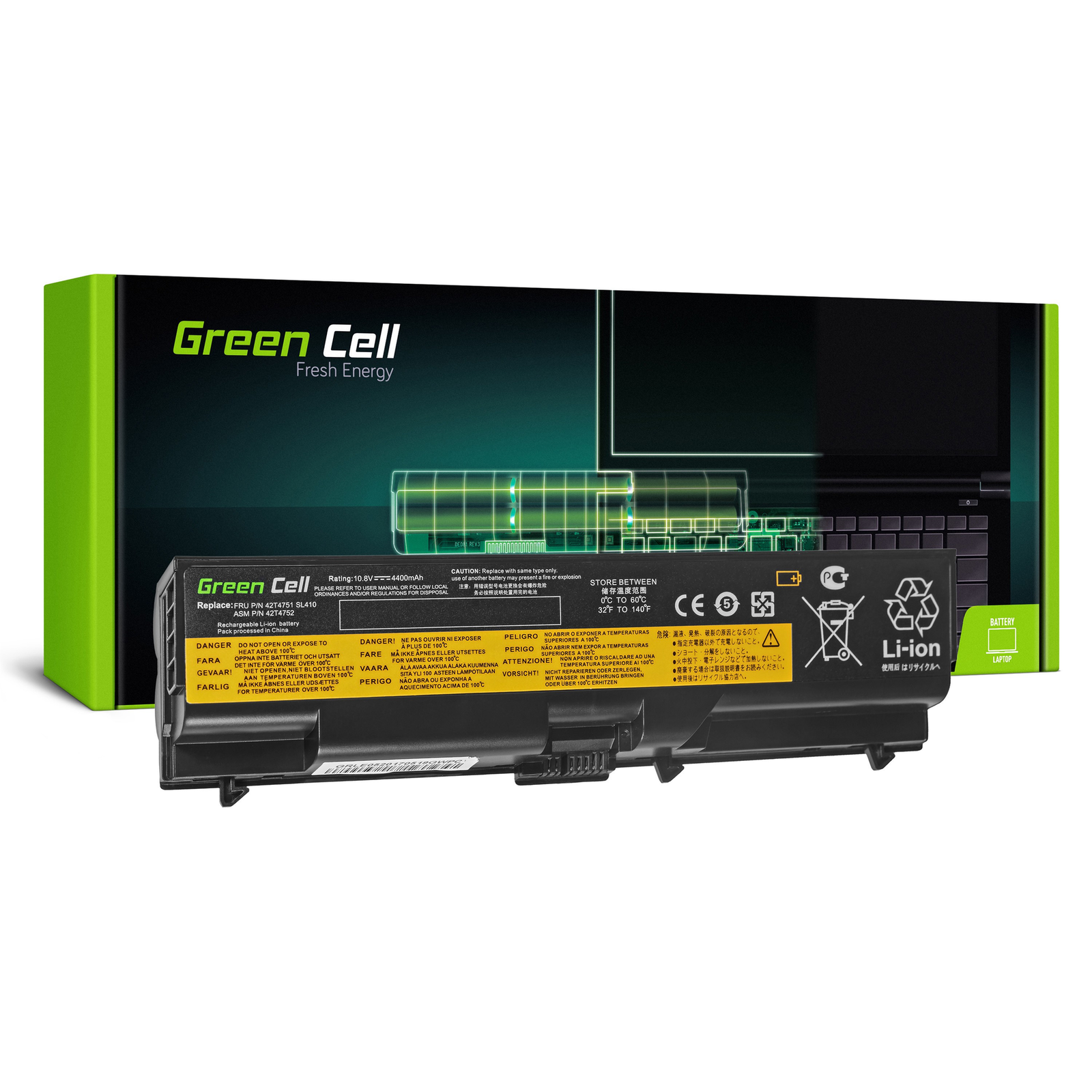Greencell Laptop Battery for Lenovo ThinkPad T410 T520 W510 11.1V 4400mAh
