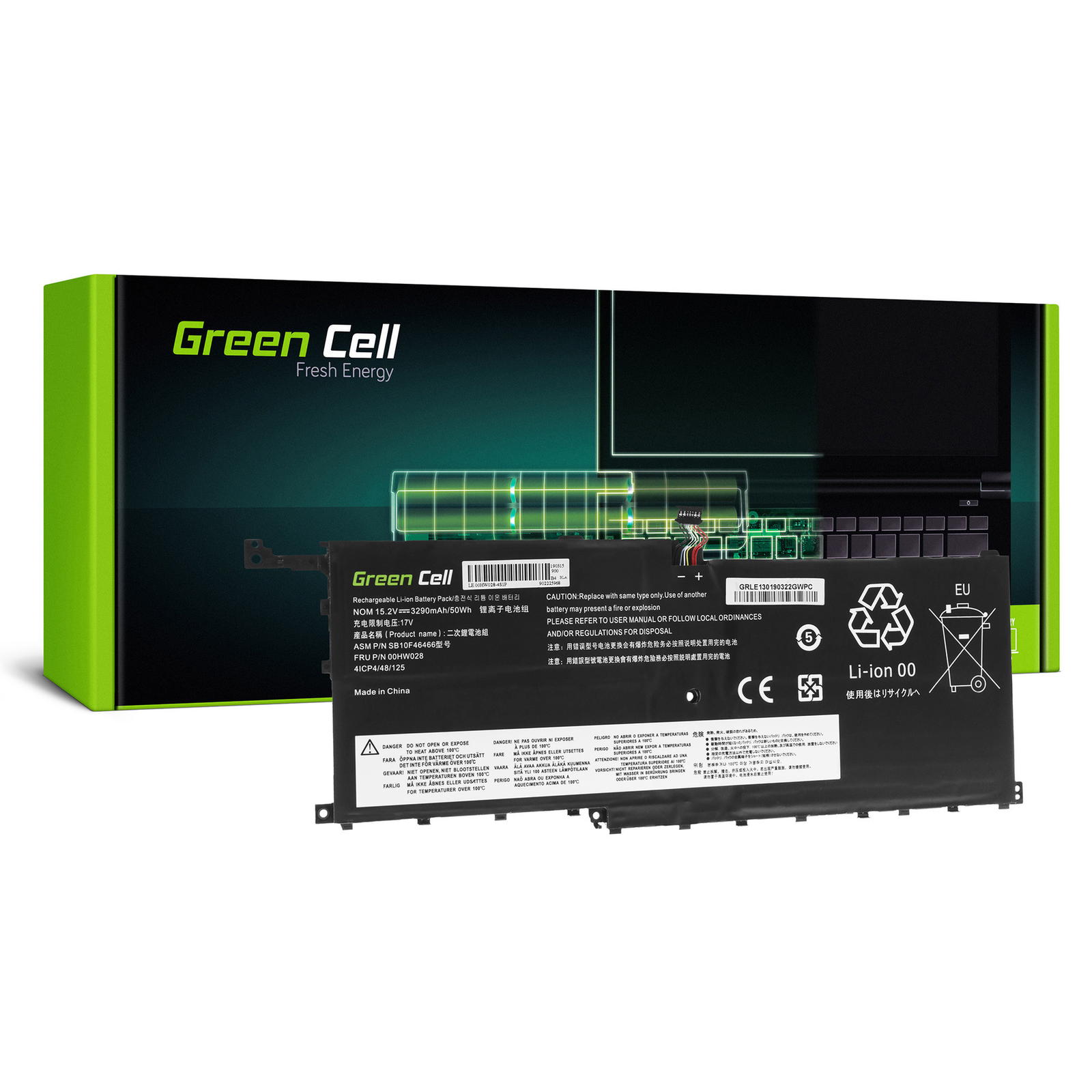 Greencell Laptop Battery for Lenovo ThinkPad X1 Carbon Yoga 15.2V 3200mAh