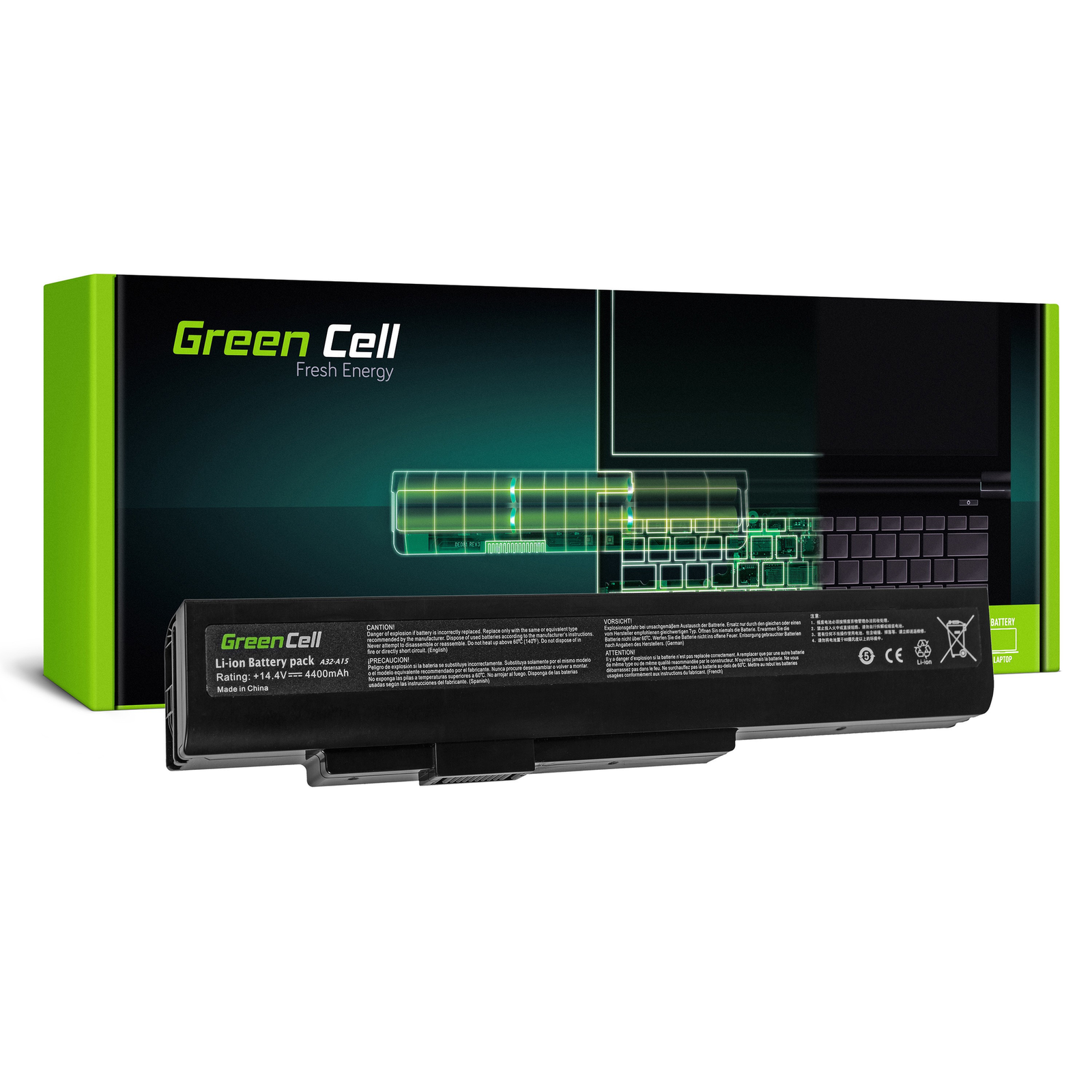 Greencell Laptop Battery for MSI A6400 CR640 CX640 MS-16Y1 14.4V 4400mAh