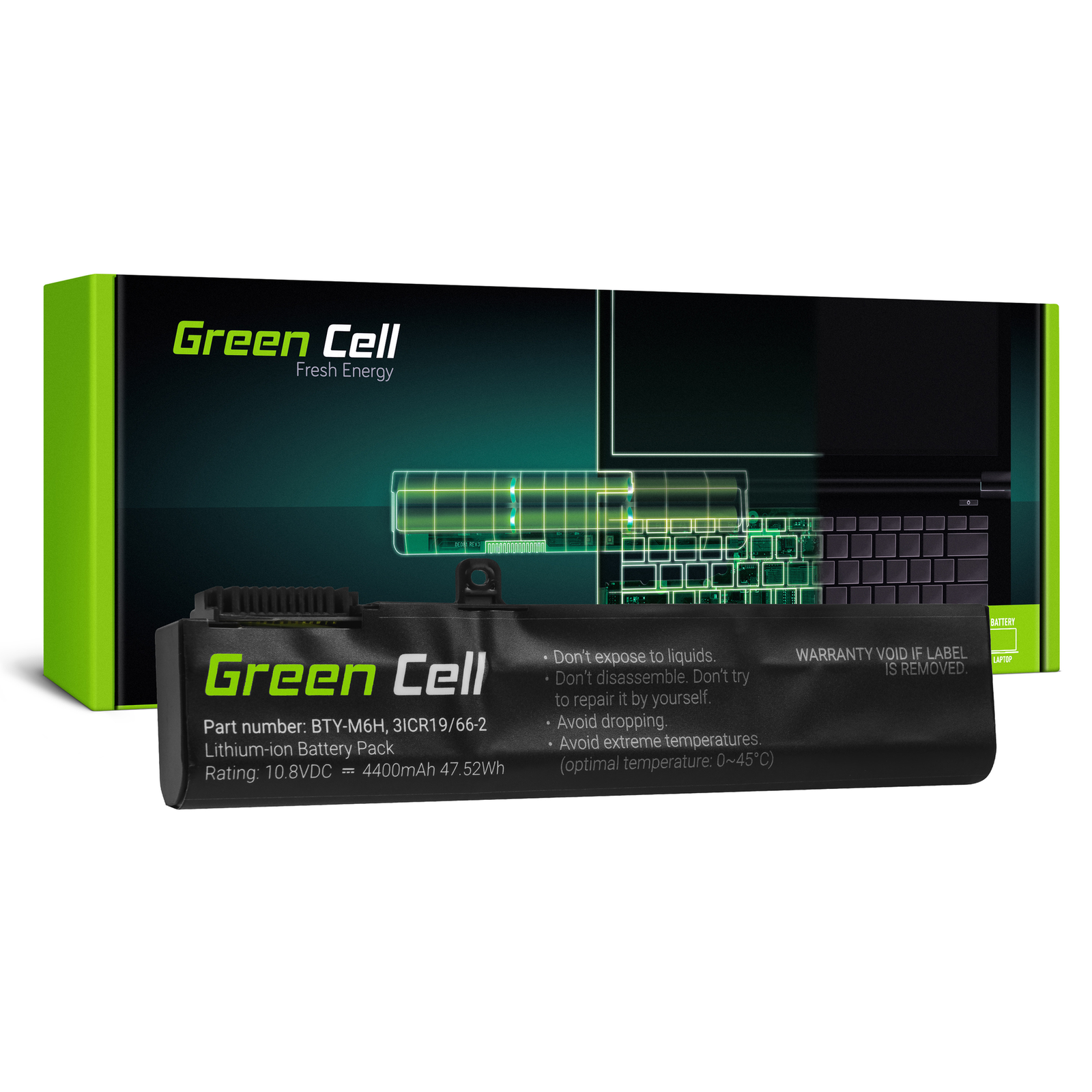 Greencell Laptop Battery BTY-M6H for MSI GE62 GE63 GE72 GE73 GE75 10.8V 4400mAh