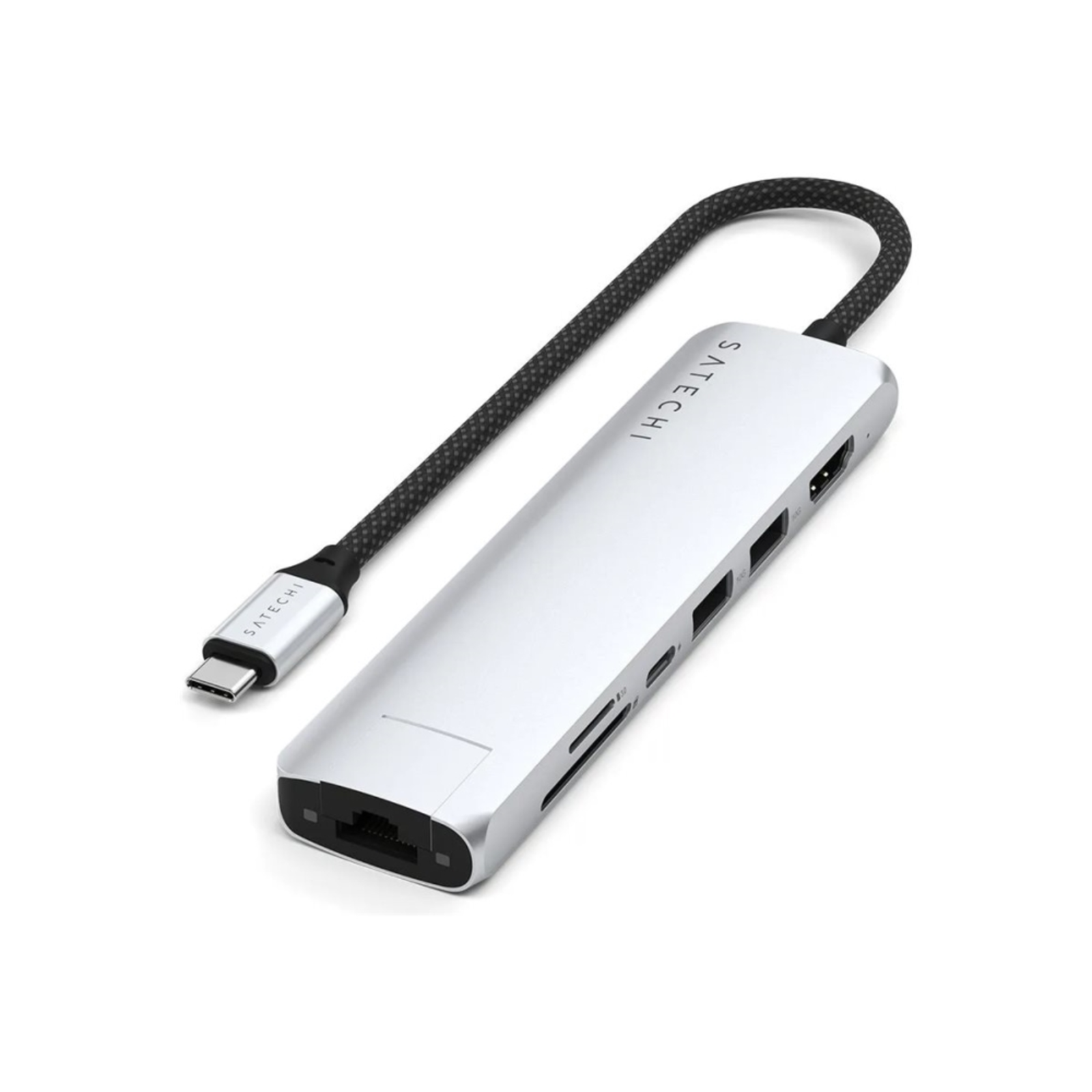 Satechi USB-C Slim Multi-Port Hub (7-in-1 Adapter) Silver ST-P7SS