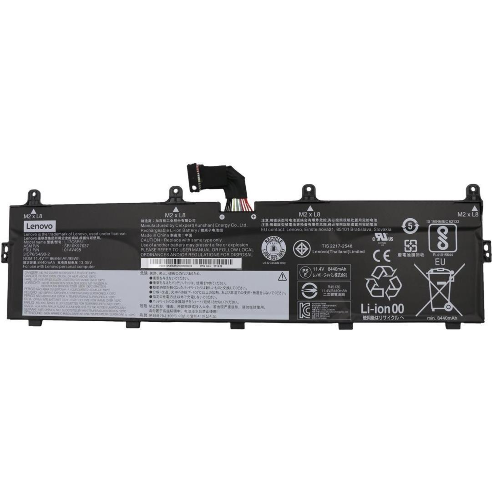Lenovo Battery 6 Cell Internal 8800 MAh 99Wh
