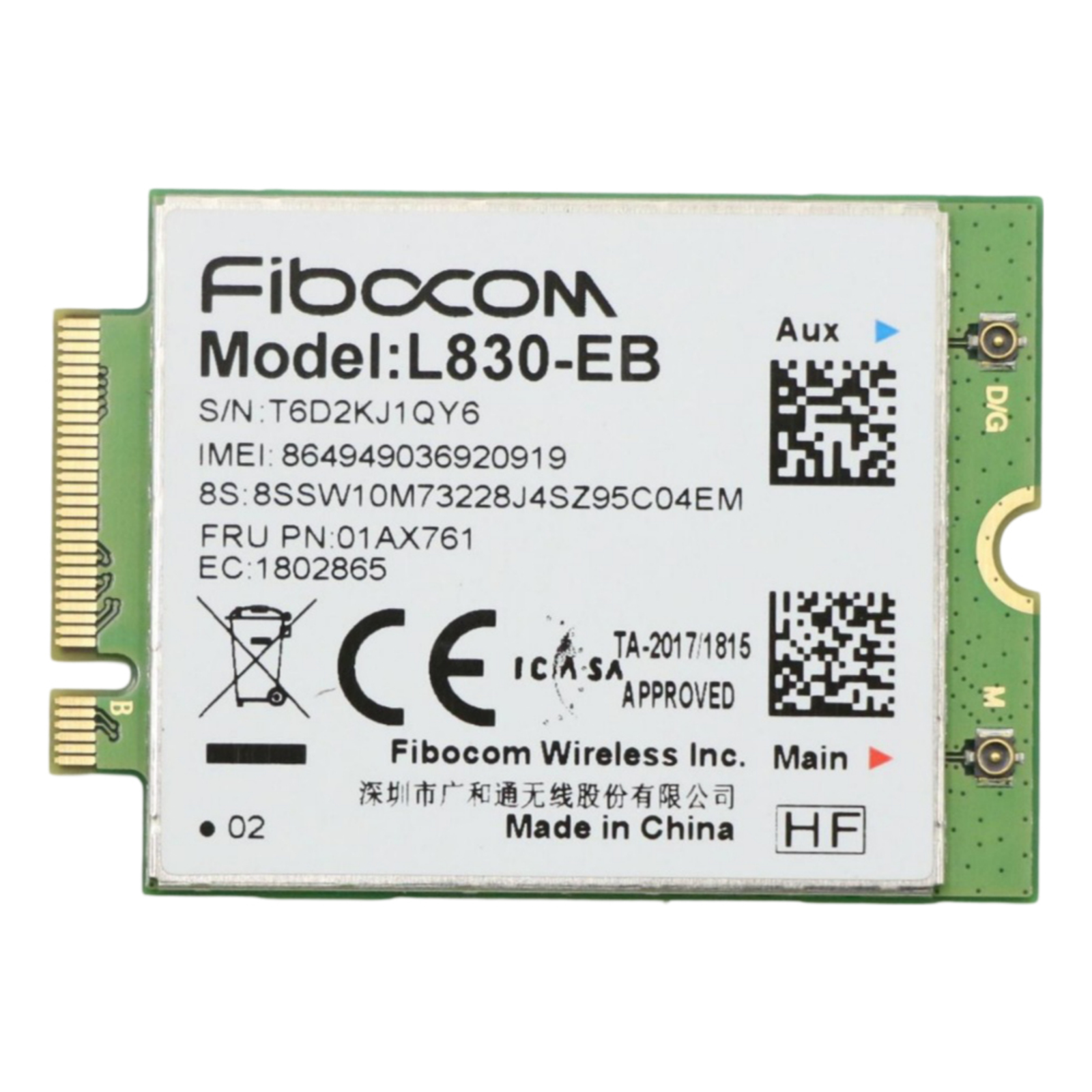Lenovo Fibocom L830-EB Wireless Cellular Modem 4G LTE TP590