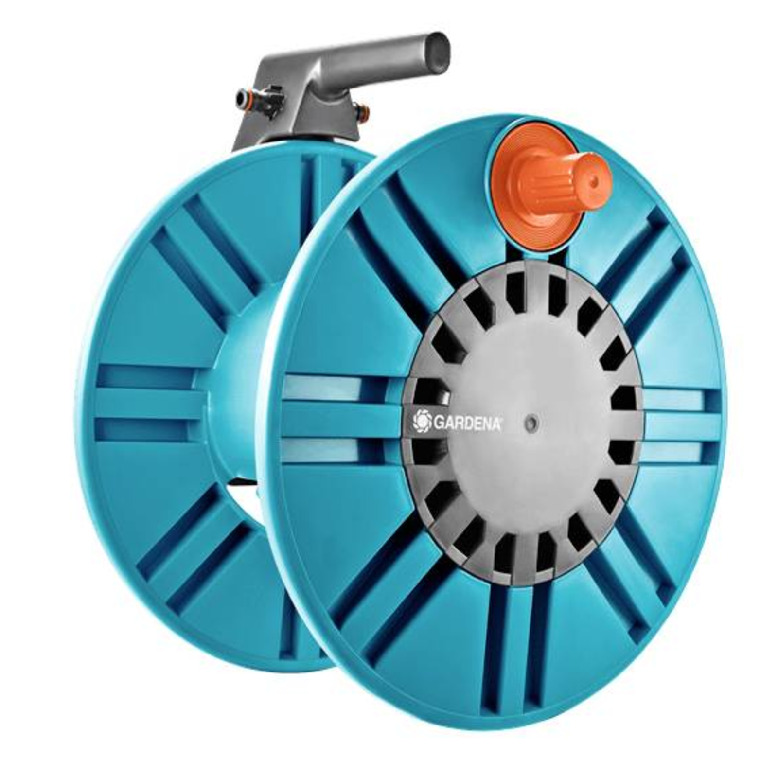 Gardena Wall-mounted Hose Reel 60 with Classic Hose Guide Roller Turquoise Grey