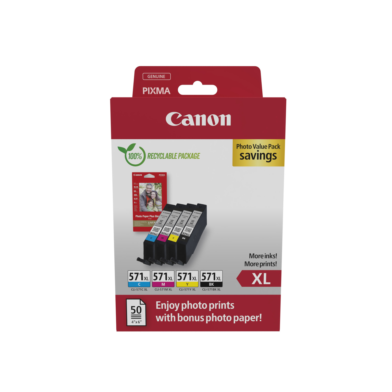 Canon CLI 571 XL C/M/Y/BK Photo Value Pack Black Yellow cyan magenta Ink Tank