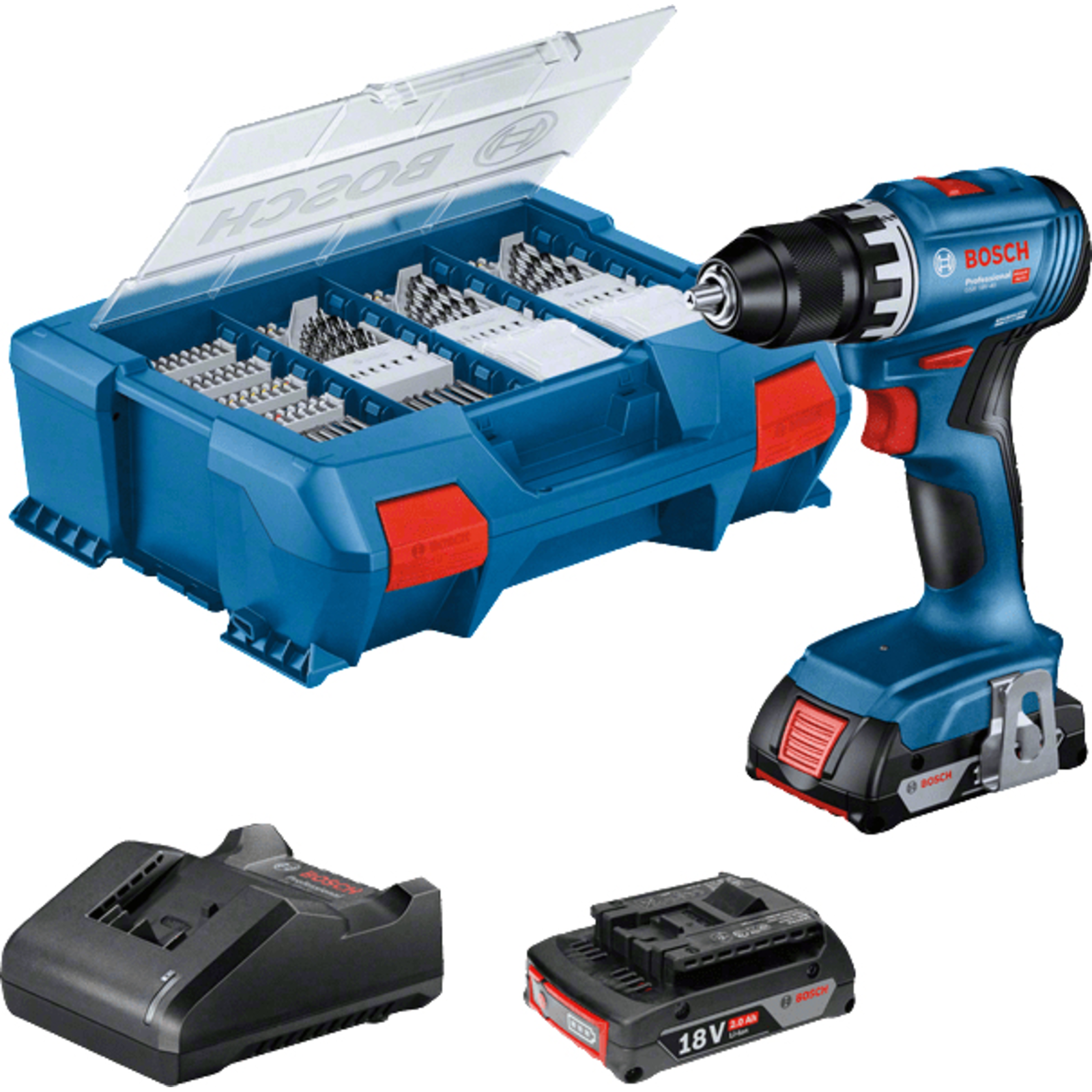 BOSCH Professional Cordless Drill Driver Set GSR 18V-45