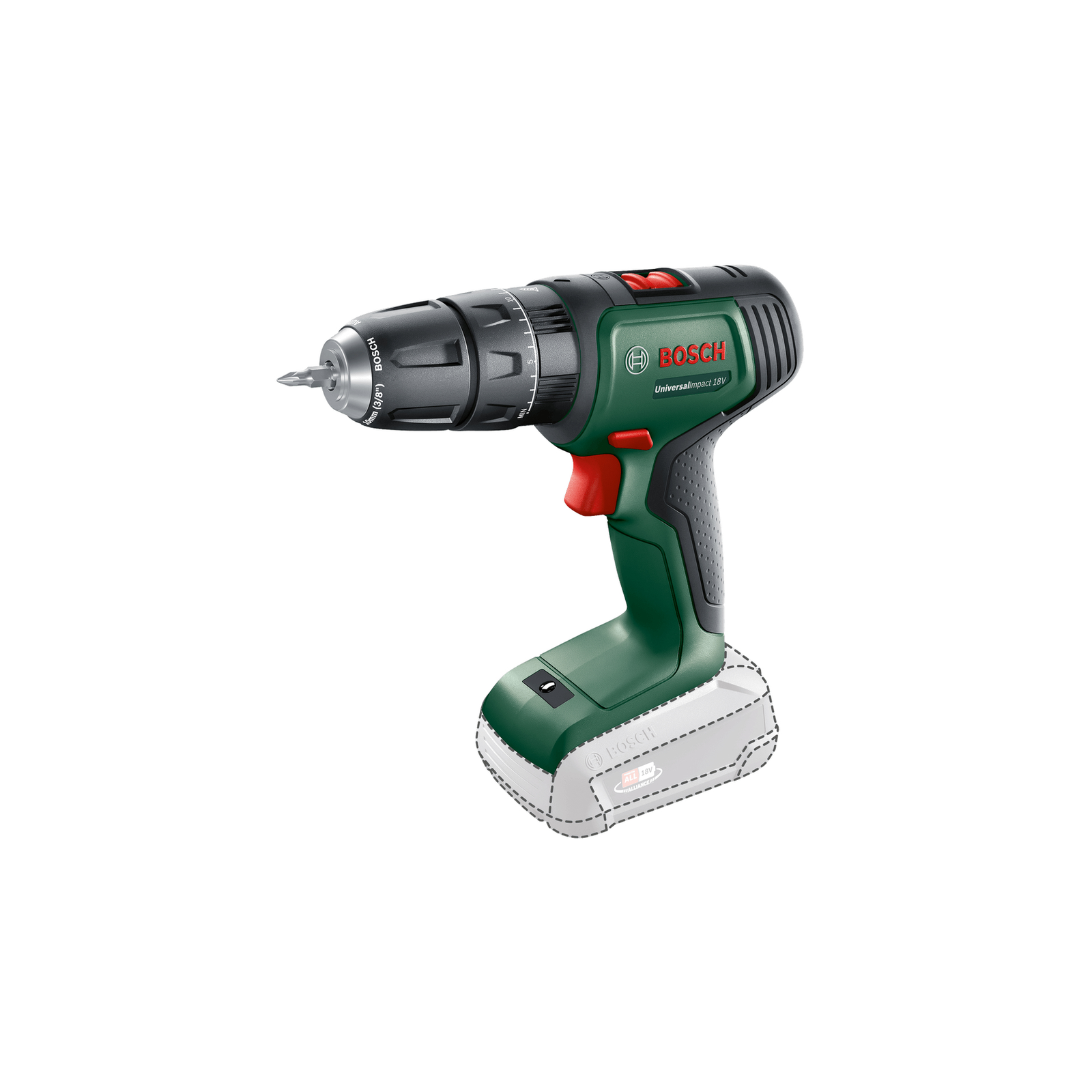 Bosch Cordless Impact Drill UniversalImpact 18V Green Black No Battery And ChargerIANCE