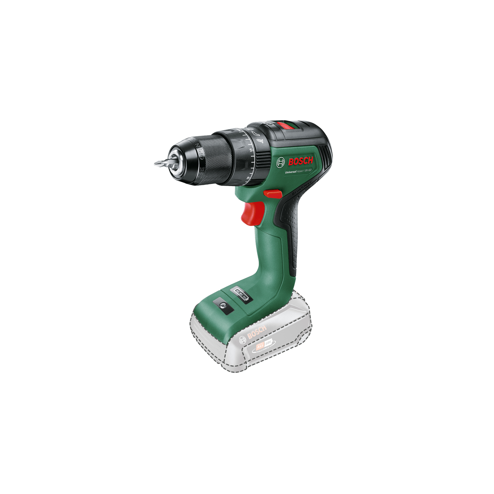 Bosch Cordless Impact Drill UniversalImpact 18V-60 BARETOOL Green Black No Battery And Charger