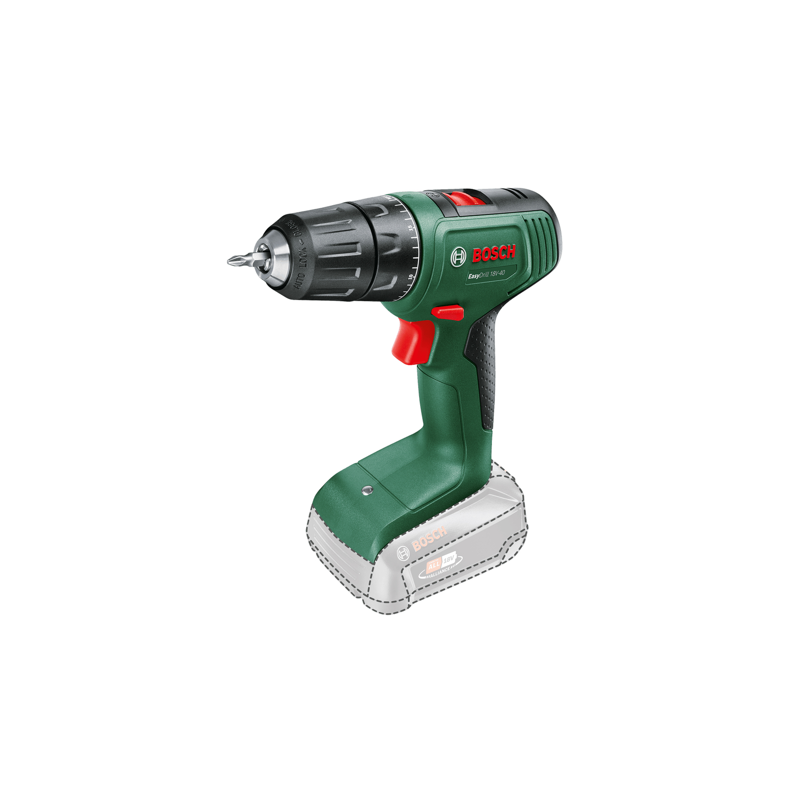 Bosch EasyDrill 18V-40 Cordless Drill Driver Green Black No Battery And ChargerIANCE