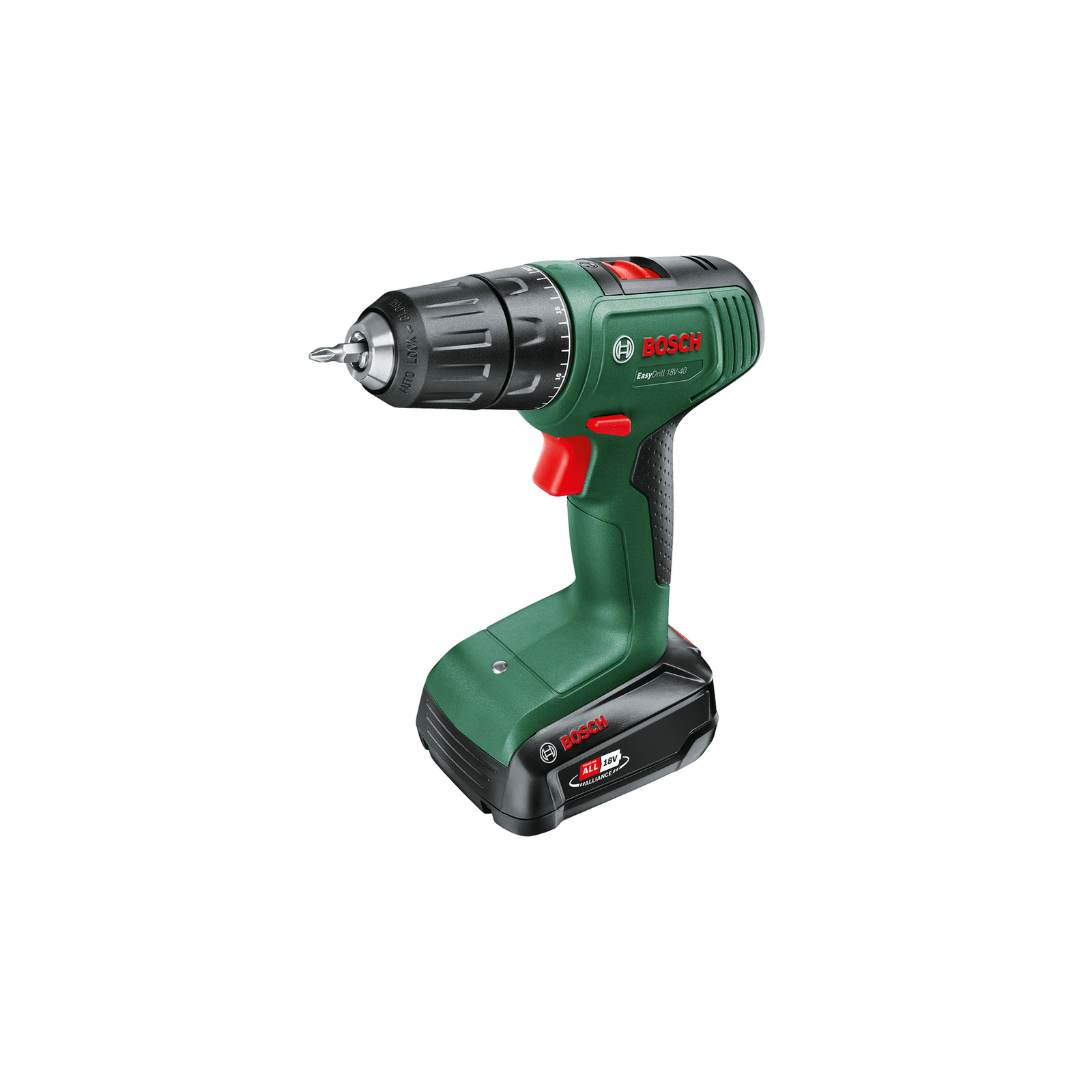 Bosch EasyDrill 18V-40 Cordless Drill Driver Green Black Li-ion Battery 2.0Ah Case
