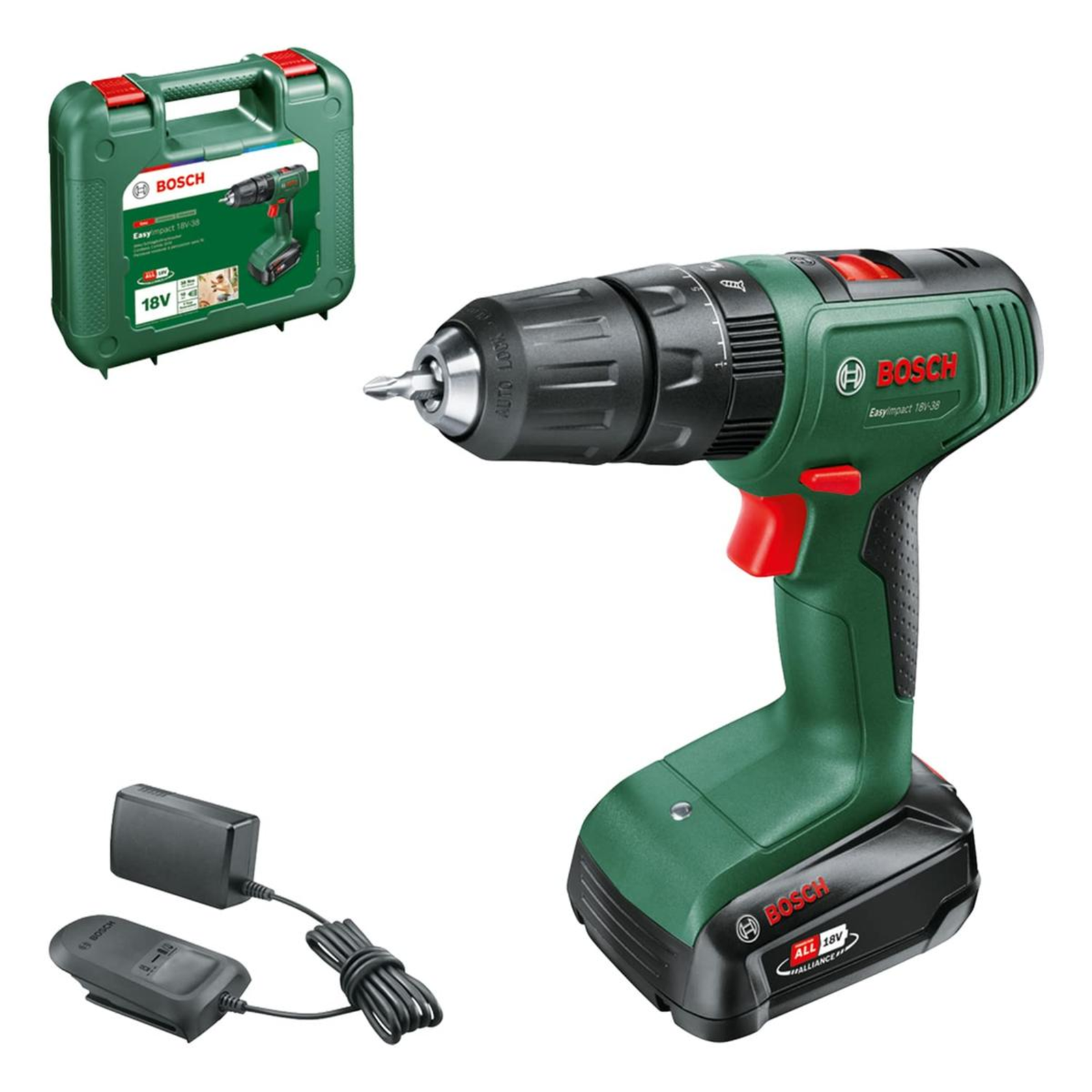 Bosch EasyImpact 18V-38 Cordless Impact Drill Green/black