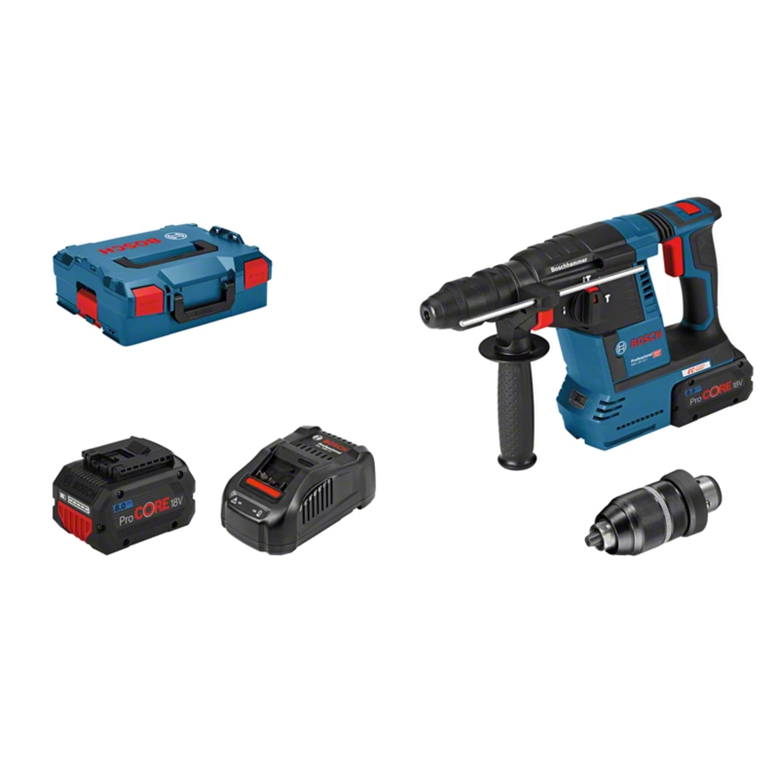 Bosch Cordless redary Hammer GBH 18V-26 F Professional Blue Black 2x ProCORE18V 8.0Ah Battery