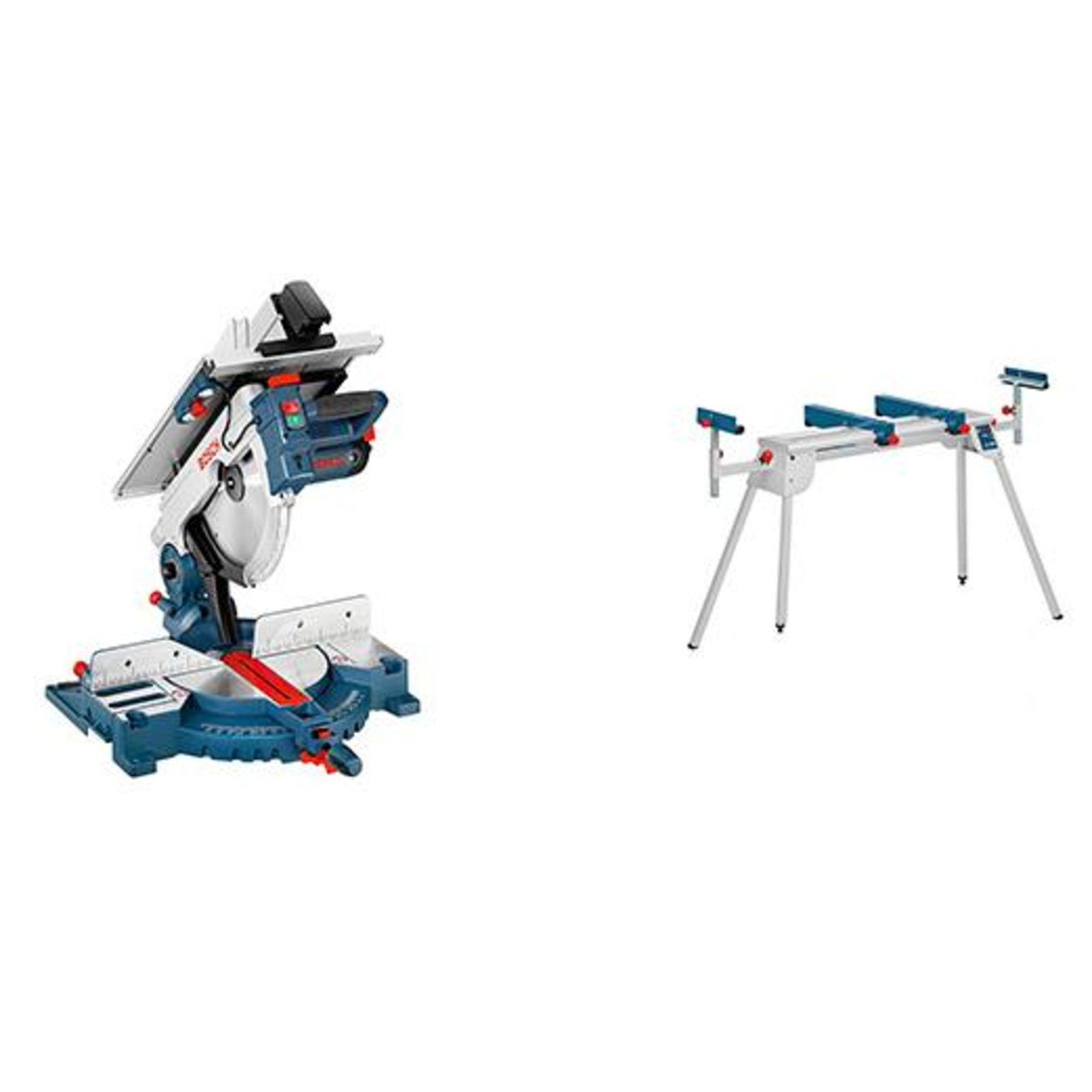 Bosch Combination Saw GTM 12 JL + Work Table GTA 2600 Cross-cut And Mitre Saw Blue Silver