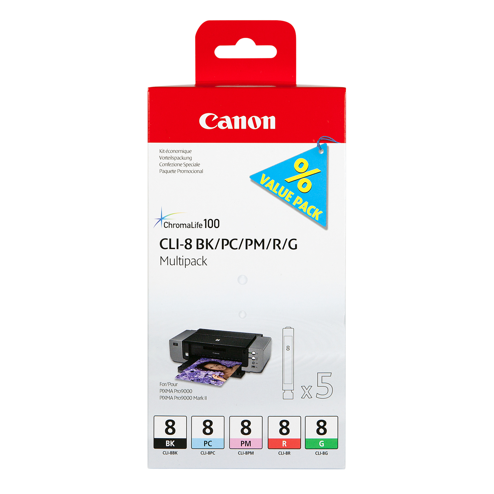 Canon CLI Value Pack 8 Multipack 13 Ml Black cyan magenta Red Green