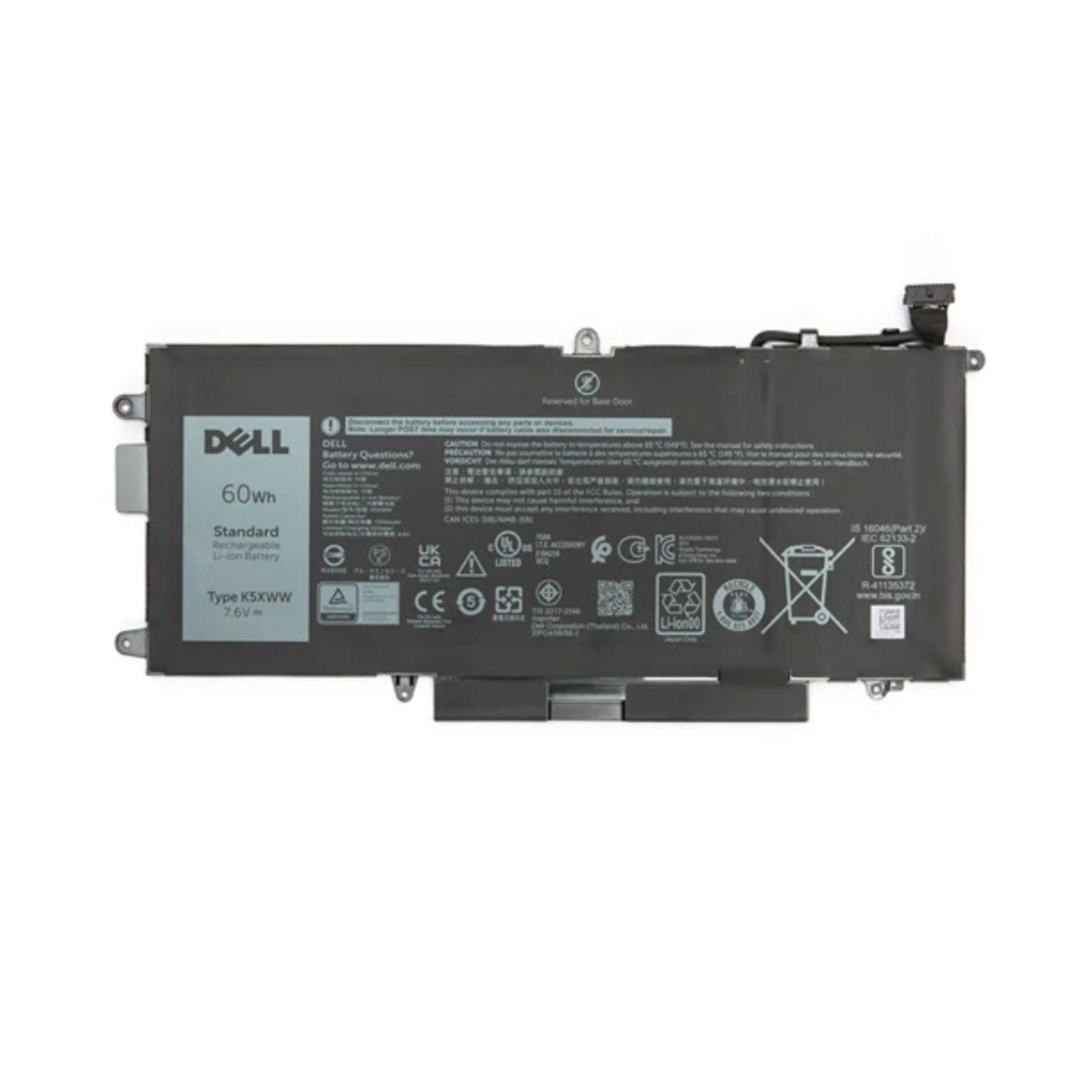 Dell 60Wh Lithium Ion Laptop Battery with 4 Cells Battery 7.500 MAh