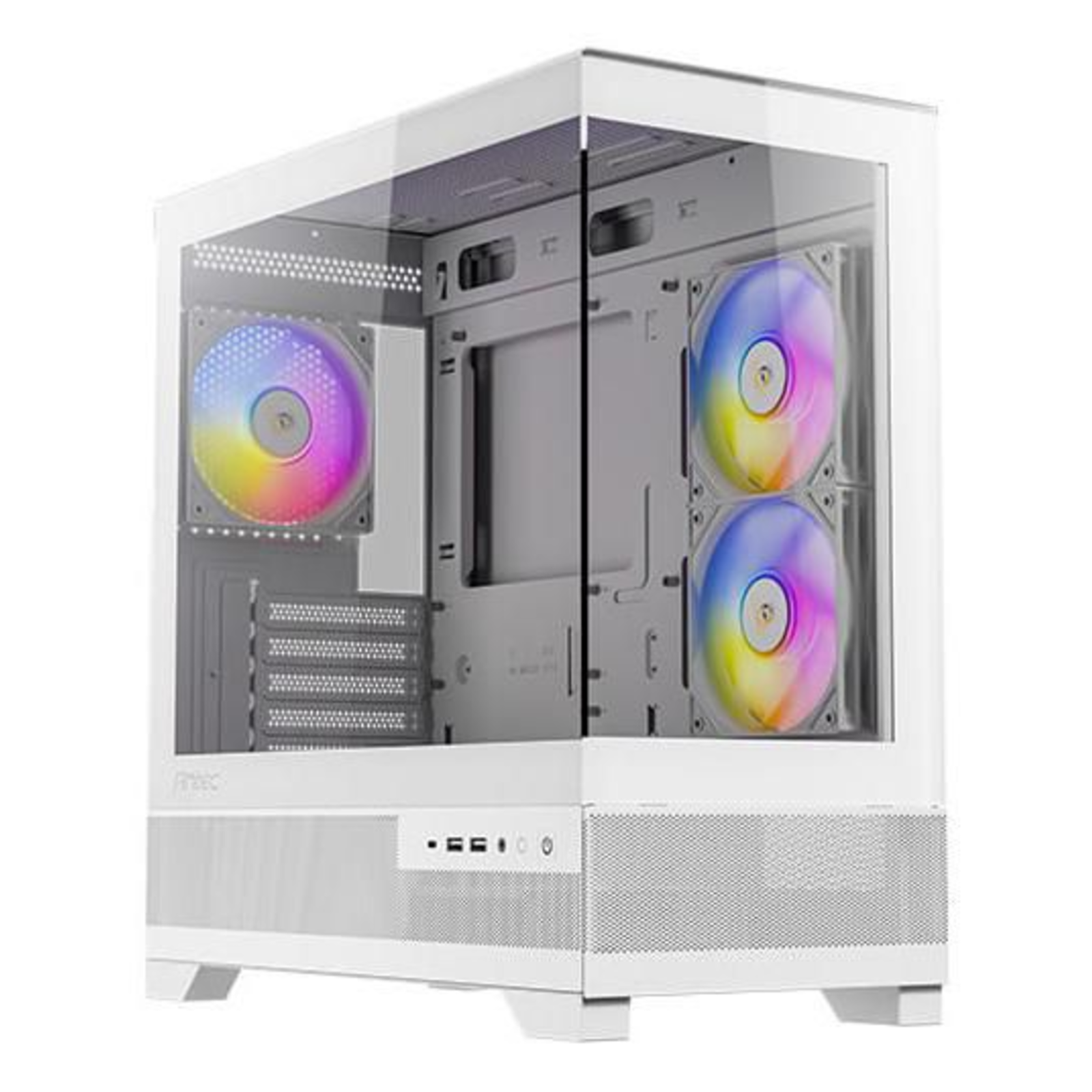 Antec CX500M ARGB Micro-ATX Mini Tower Case with Glass Panels (White)
