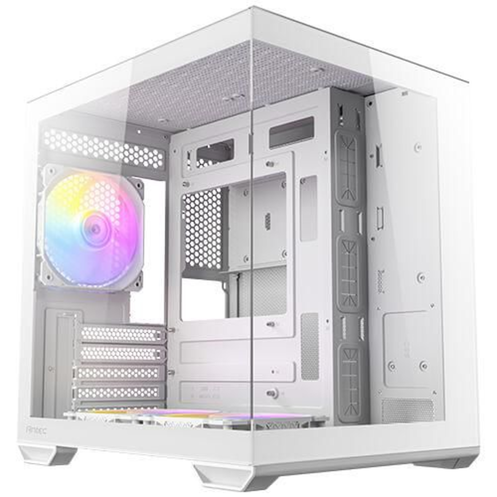 Antec CX60M RGB Micro-ATX Mini Tower Case with Glass Panels (White)