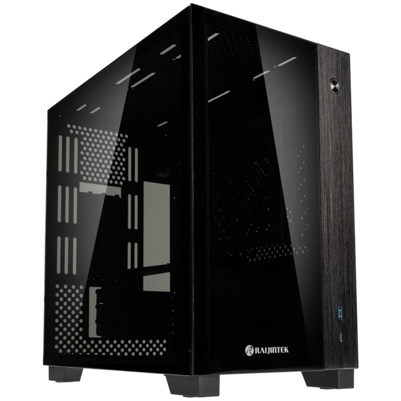 RAIJINTEK PAEAN MINI Black Tempered Glass