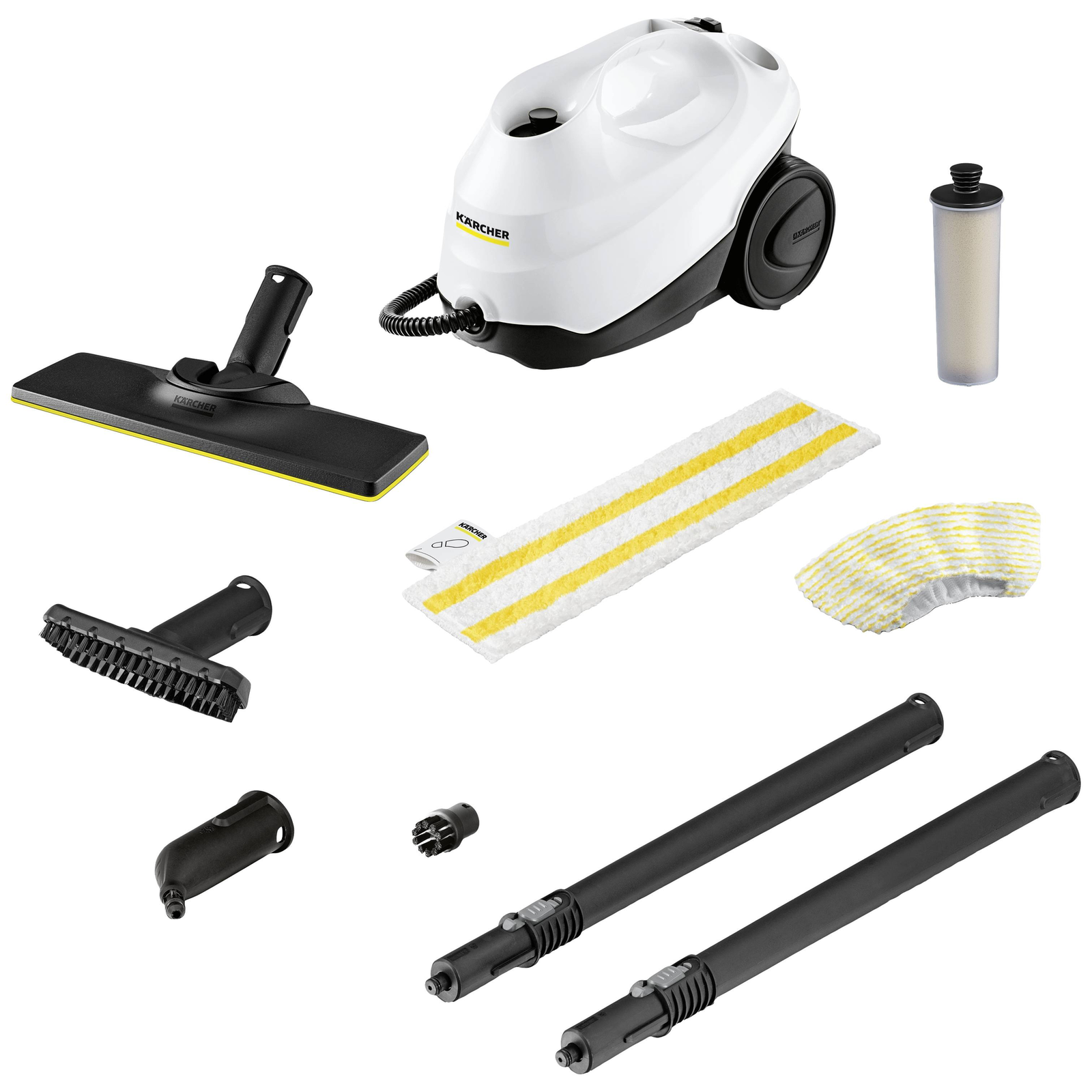 KRCHER SC 3 EasyFix Cylinder Steam Cleaner 0.5 L Black White 50cm 100cm 4 M