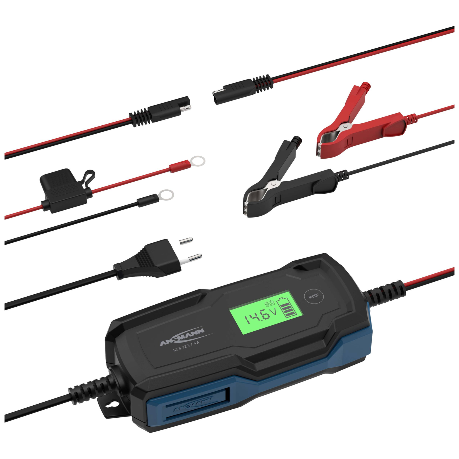 Ansmann ANS BC 6-12V-4A Automatic Charger for Lead-acid And Lithium Batteries IP65 6 12 V-4