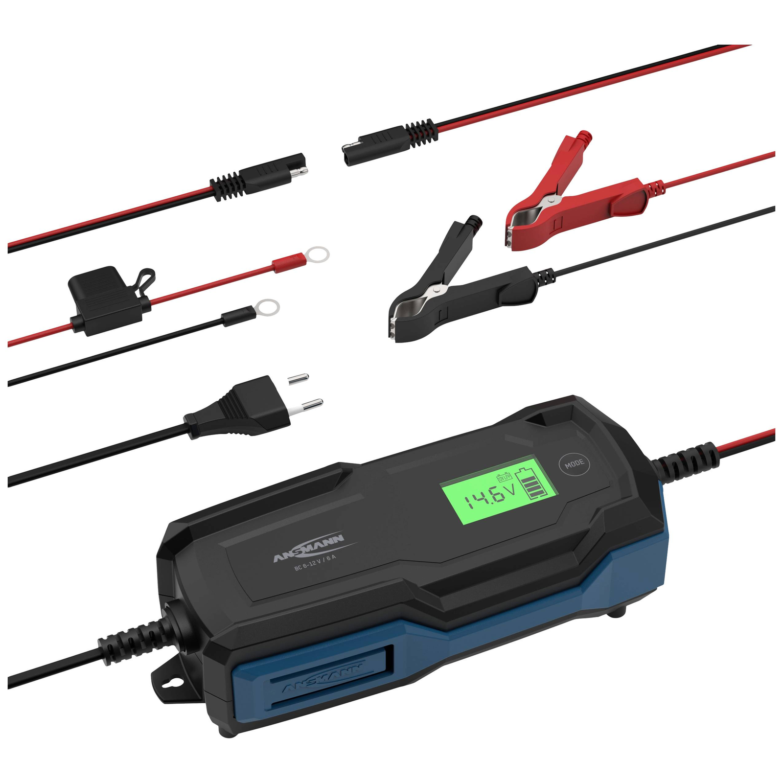 Ansmann ANS BC 6-12V-6A Automatic Charger for Lead-acid And Lithium Batteries IP65 6 12 V-6