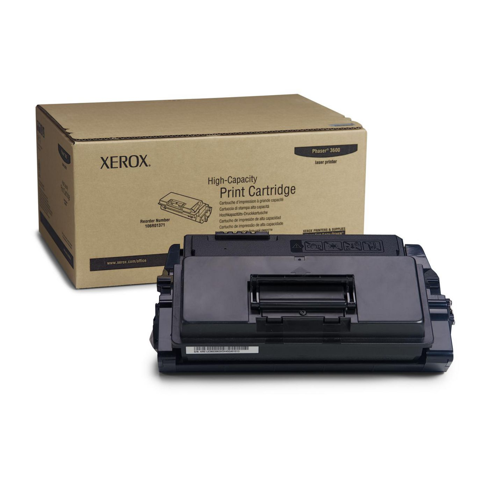 Xerox Phaser 3600 High Capacity Toner Module Black 14000 Pages 106R01371 14000 Pages Black