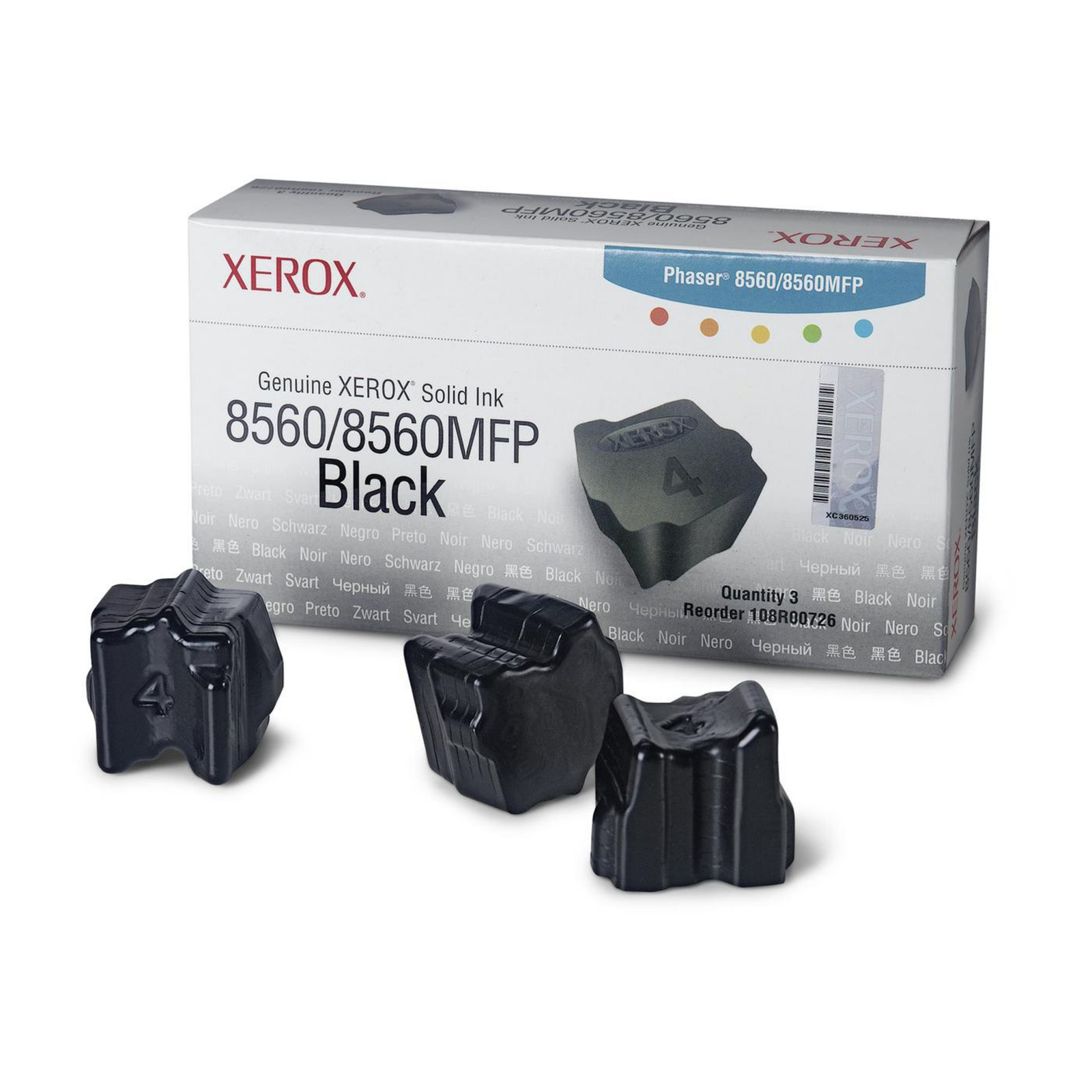 Xerox Phaser 8560 8560MFP Ink Sticks Black 3400 Pages 108R00726 Black 8560MFPM_MTCO