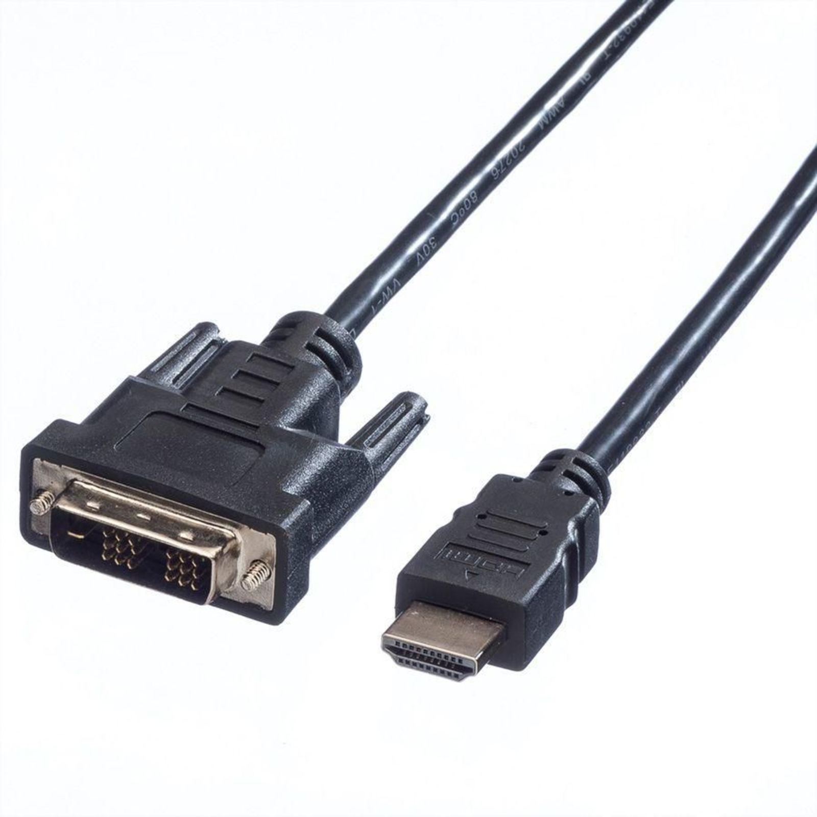 VALUE Adapter Cable Single Link DVI-D Male to HDMI Male