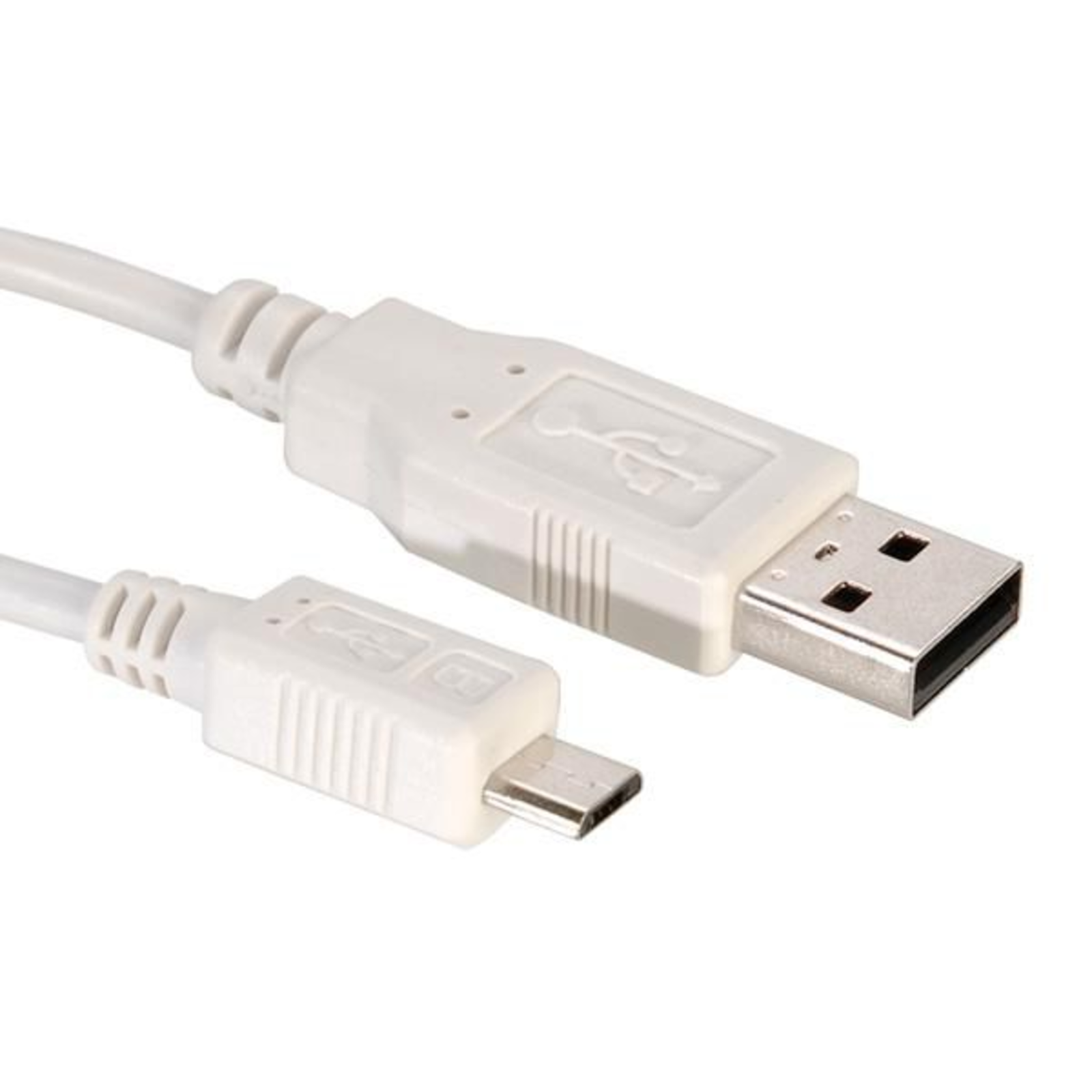 Value USB Cable USB 2.0 USB-A Plug USB Micro-B Plug 3.00 M White Shielded 11.99.8755