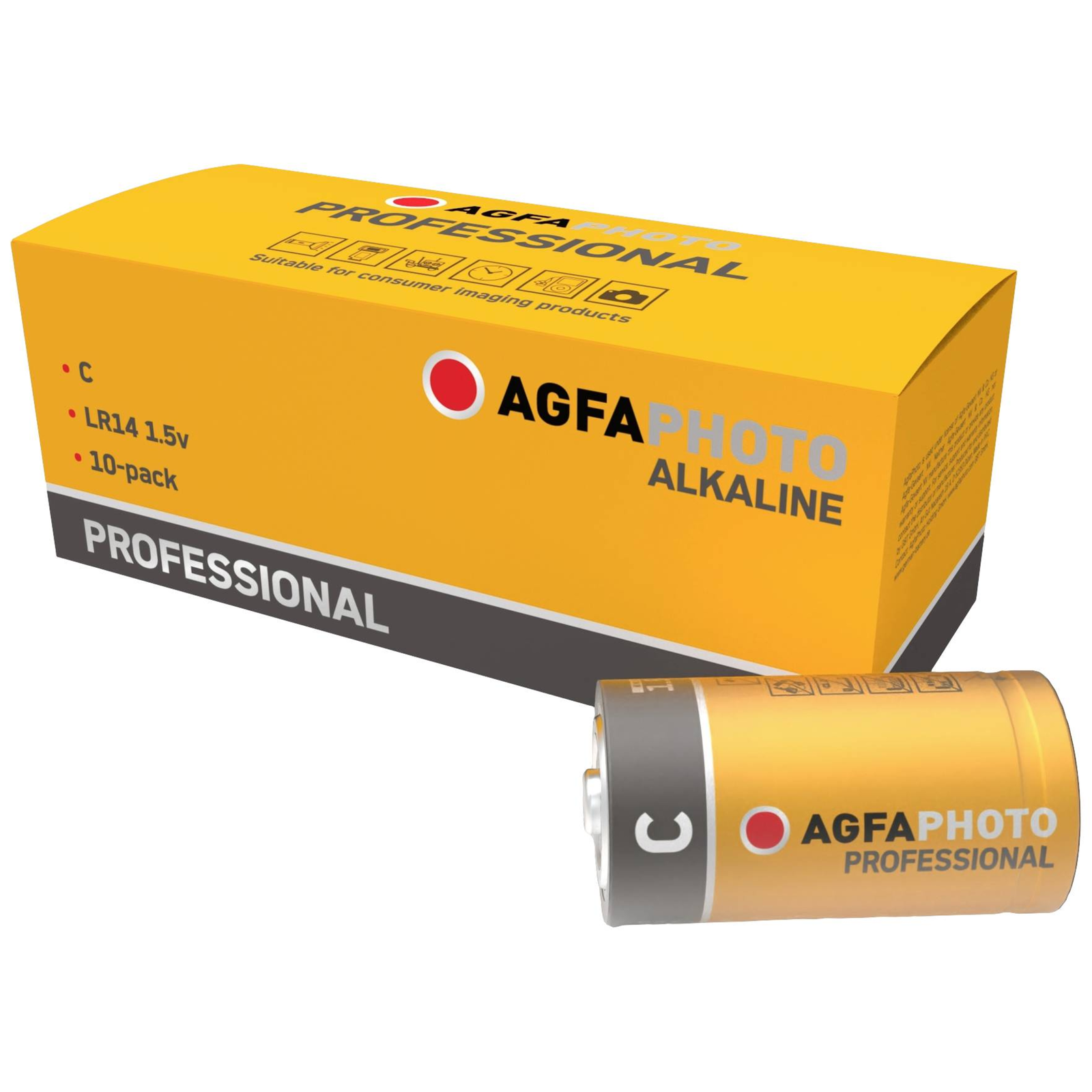 AgfaPhoto Professional LR14 Baby C Alkaline Manganese Battery 1.5 V 10 Pcs.