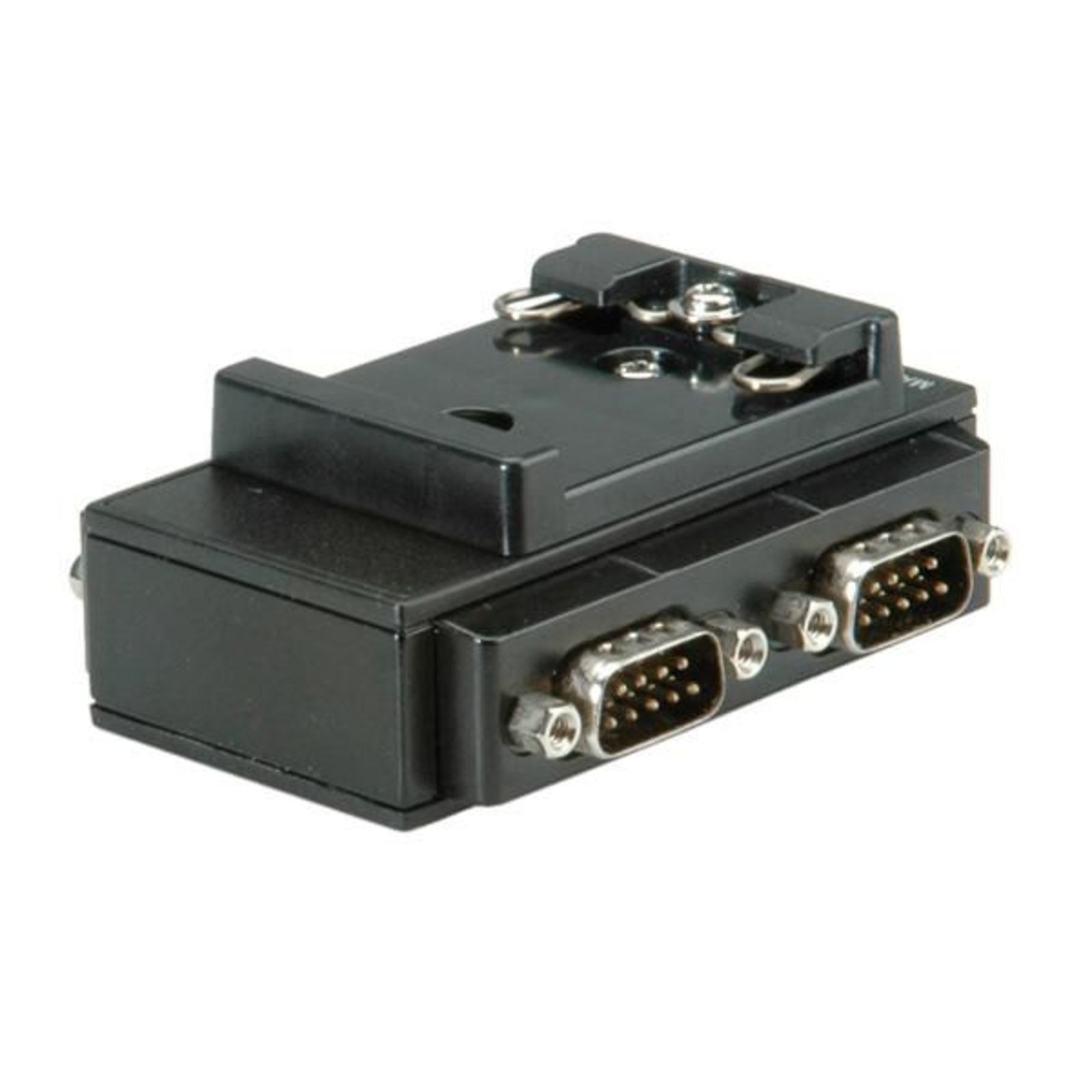 USB 2.0 to RS232 Adapter for DIN Rail 4 Port Black