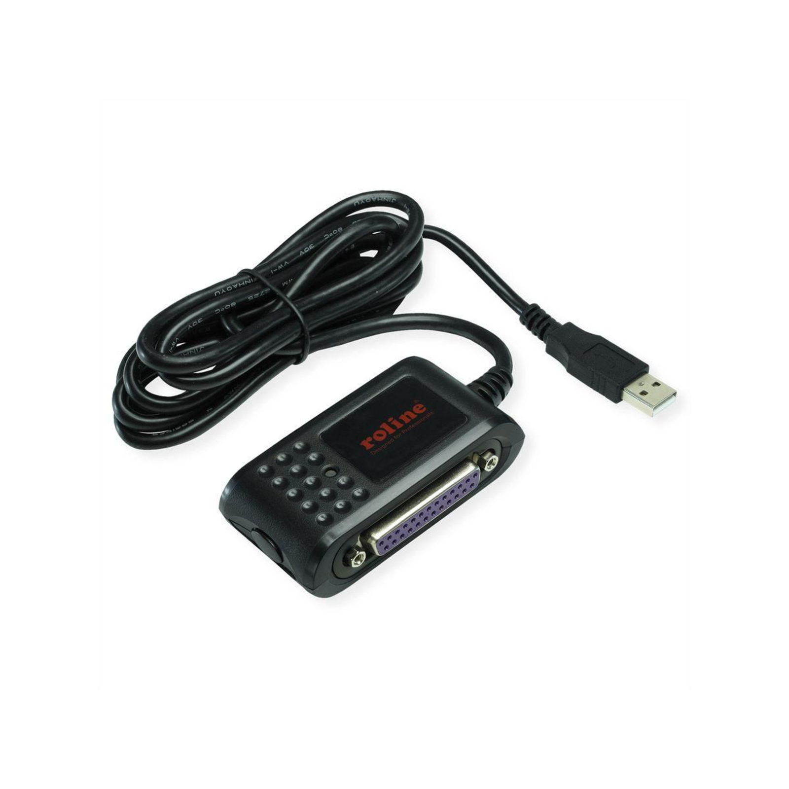 Roline 12.02.1017 USB Parallel Serial Adapter 1x USB 1x Serial 9-pin Parallel IEEE 1284 Black 1.8 M