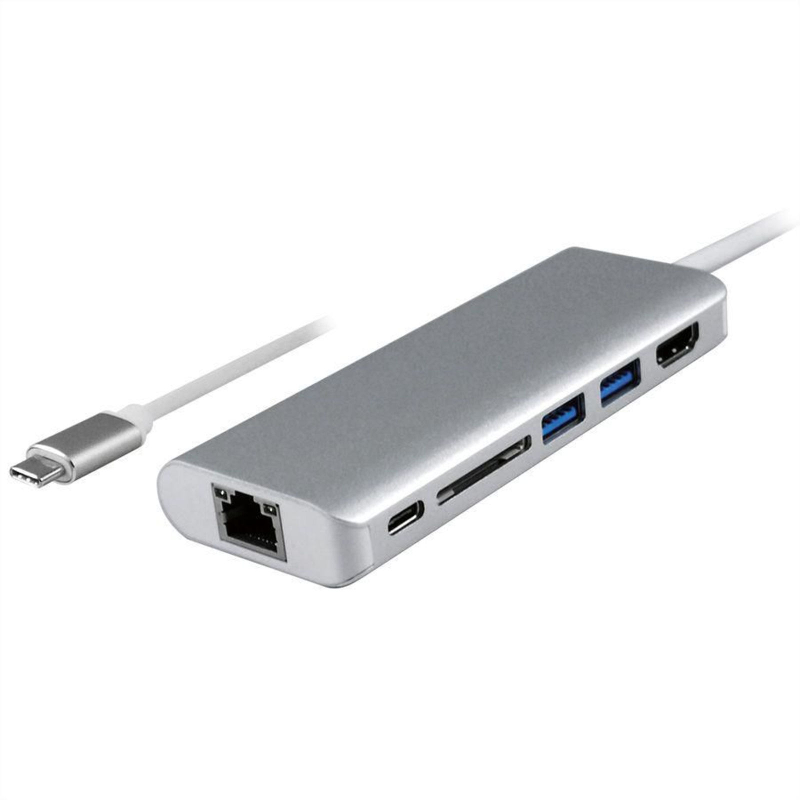 ROLINE 12.02.1037 Wired USB 3.2 Gen 1 3.1 Gen 1 Type-C Silver MicroSD TransFlash