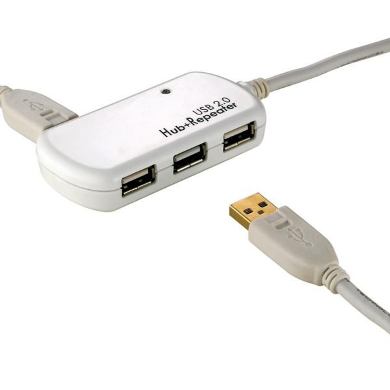 USB 2.0 4-port Hub with Repeater 12m White 12 Mm