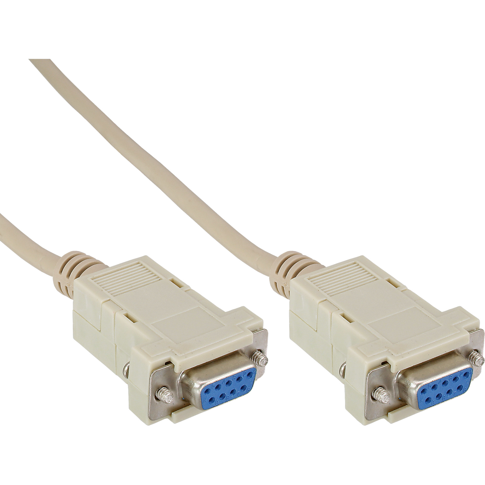 InLine Null Modem Cable 9-pin Socket Socket Clipped 2m