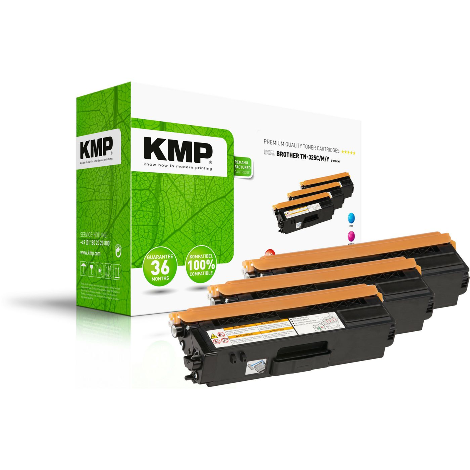 KMP MULTIPACK B-T38CMY 3-pack High Capacity Yellow cyan magenta Compatible Toner Cartridge