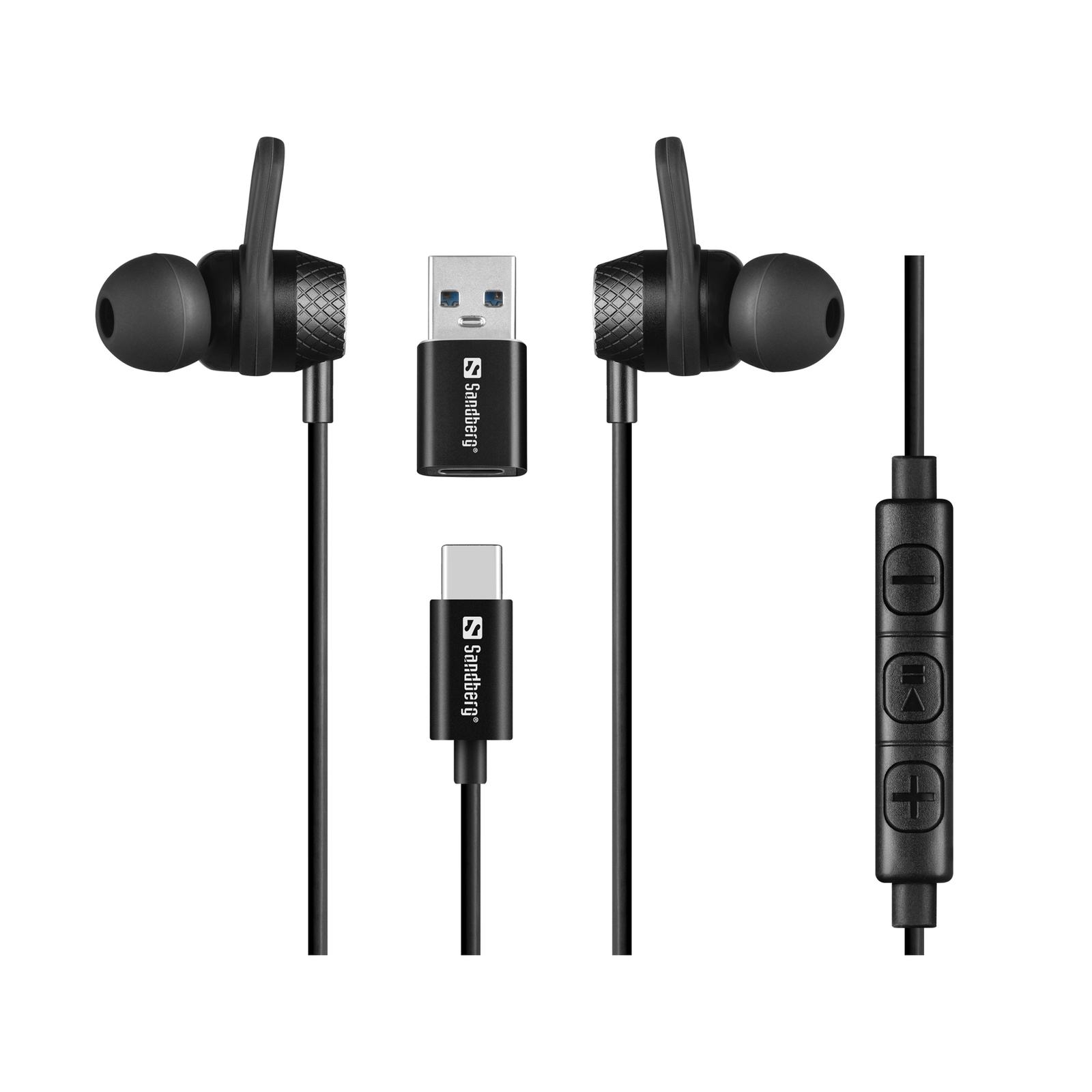 Sandberg USB-CA In-Earset with Line-Mic Wired CallMusic 20 20000 Hz 28 G Headphones Black (126-50)